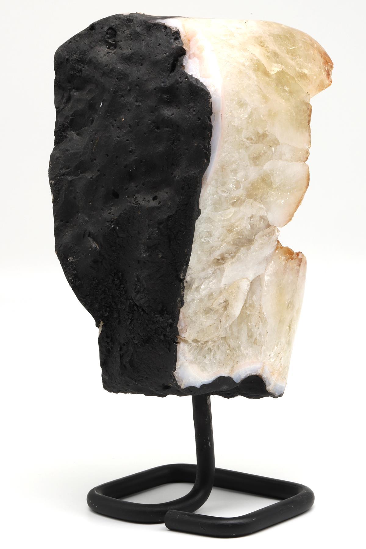 Sitrin Doğal Taş Standlı Ham Parça