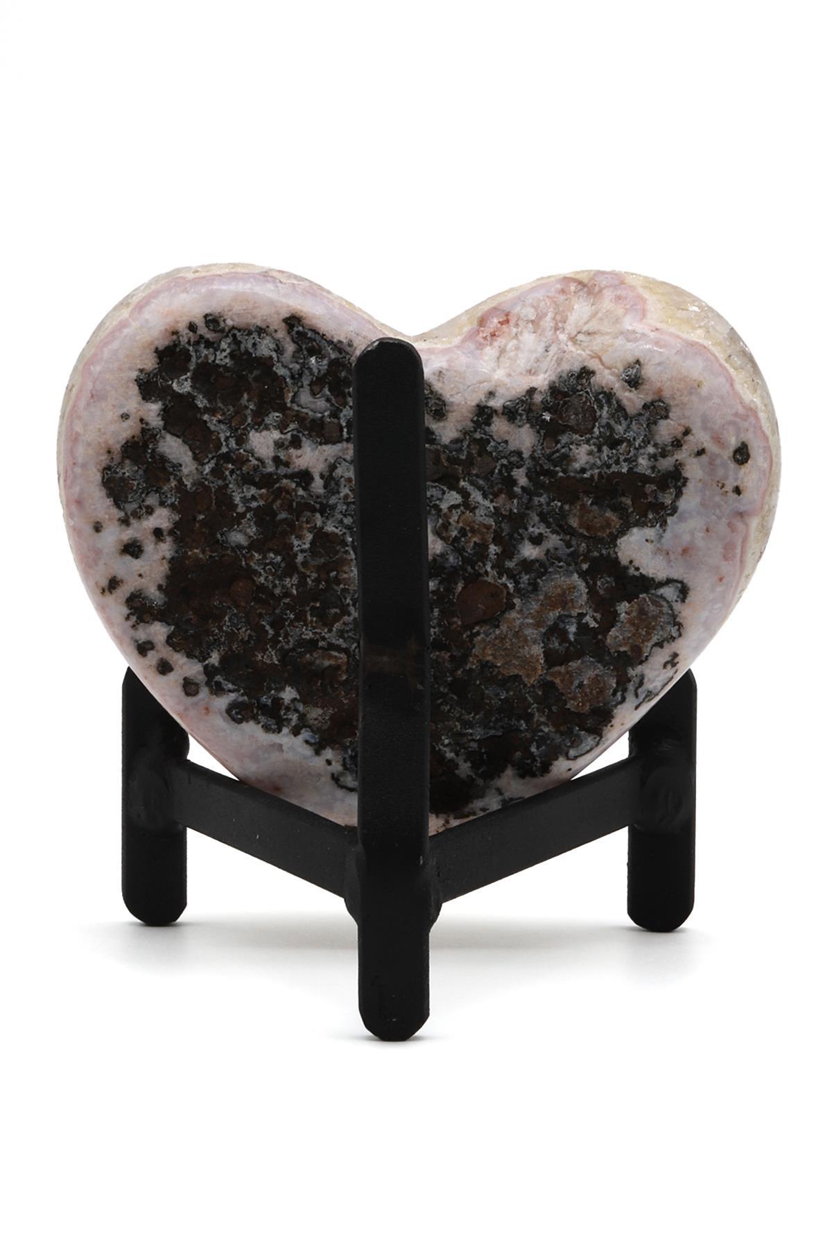 Sitrin Doğal Taş Standlı Kalp