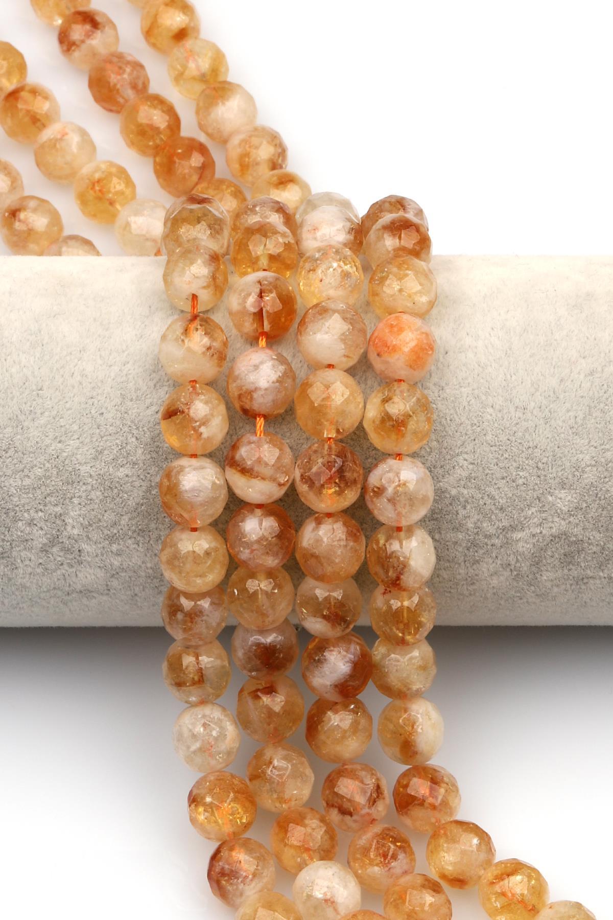 Sitrin Doğaltaş ( AB Kalite ) Dizi 10 mm Fasetli Küre Kesim