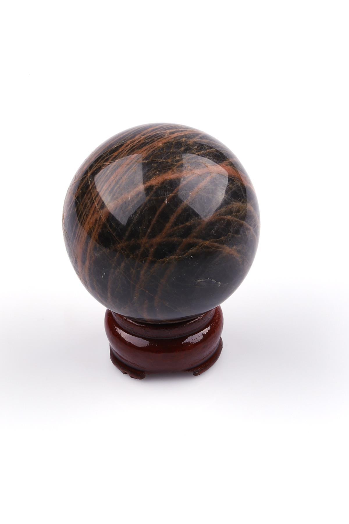 Siyah Ay Taşı Doğal Taş Küre