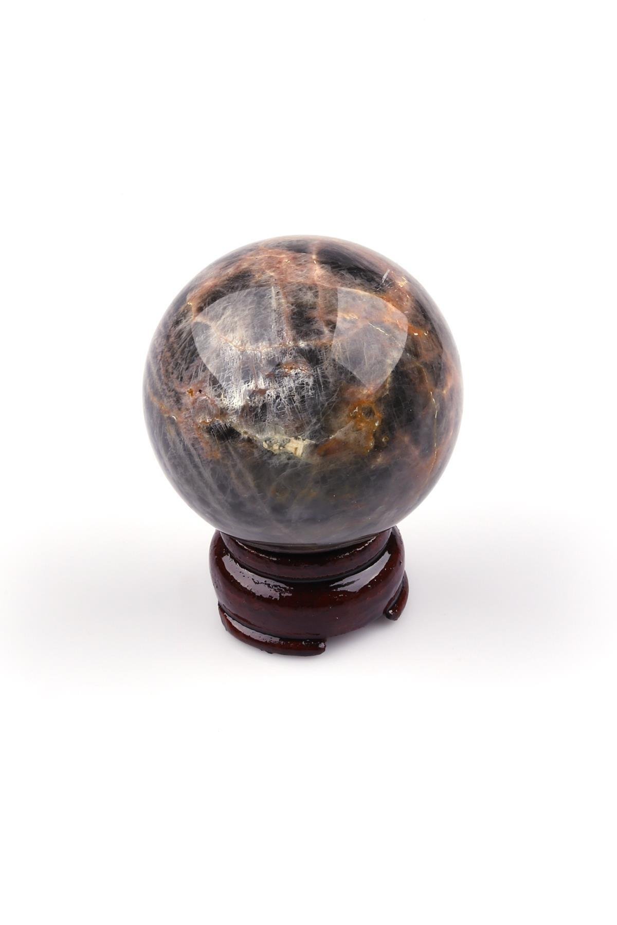 Siyah Ay Taşı Doğal Taş Küre