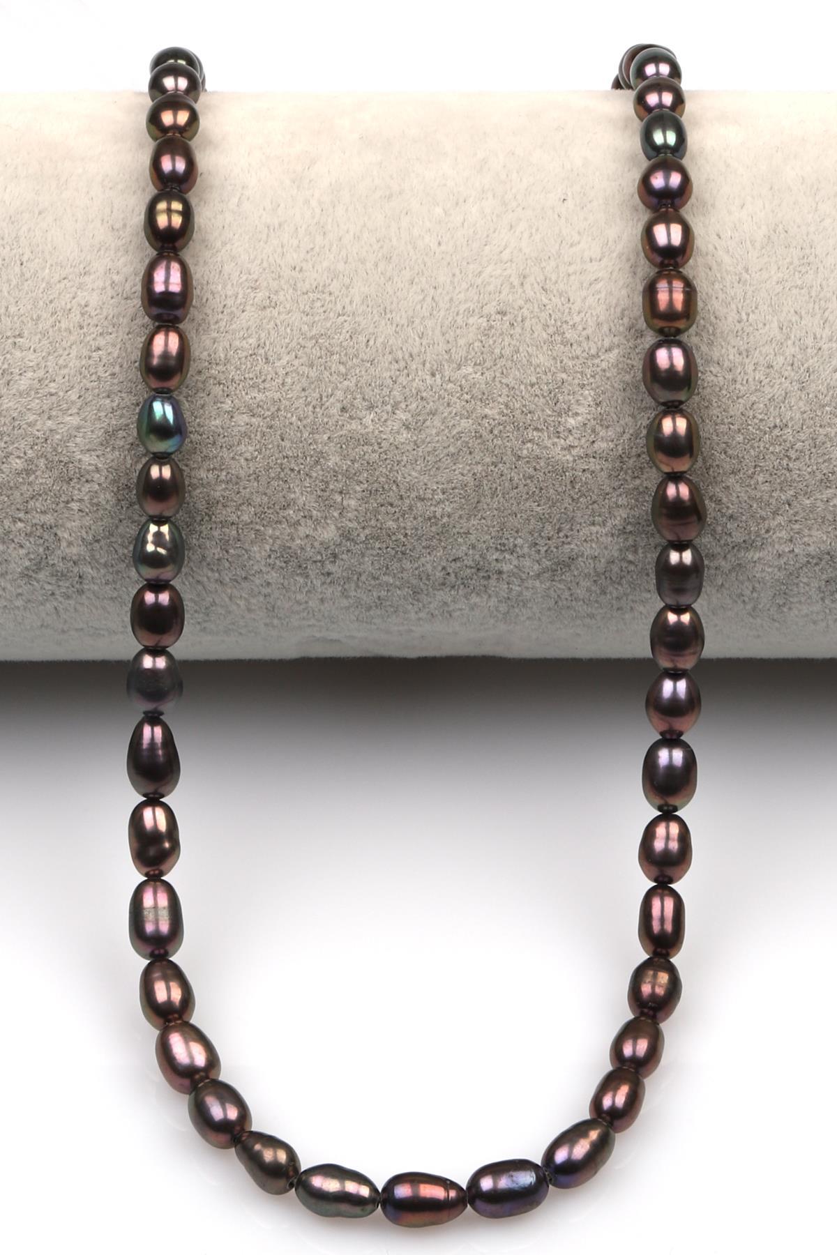 Siyah İnci Doğal Taş Dizi 4 x 6 mm Şekilsiz Kesim