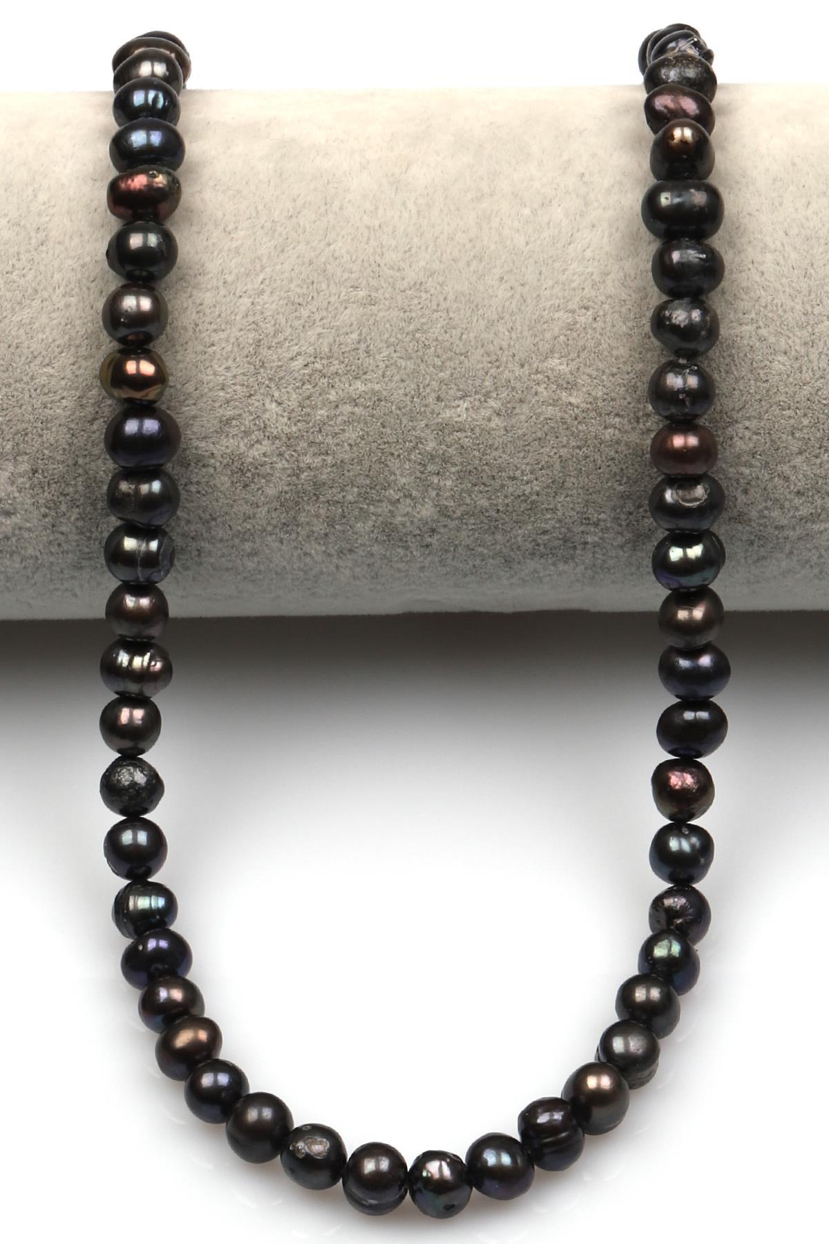 Siyah İnci Doğal Taş Dizi 6 mm Şekilsiz Kesim