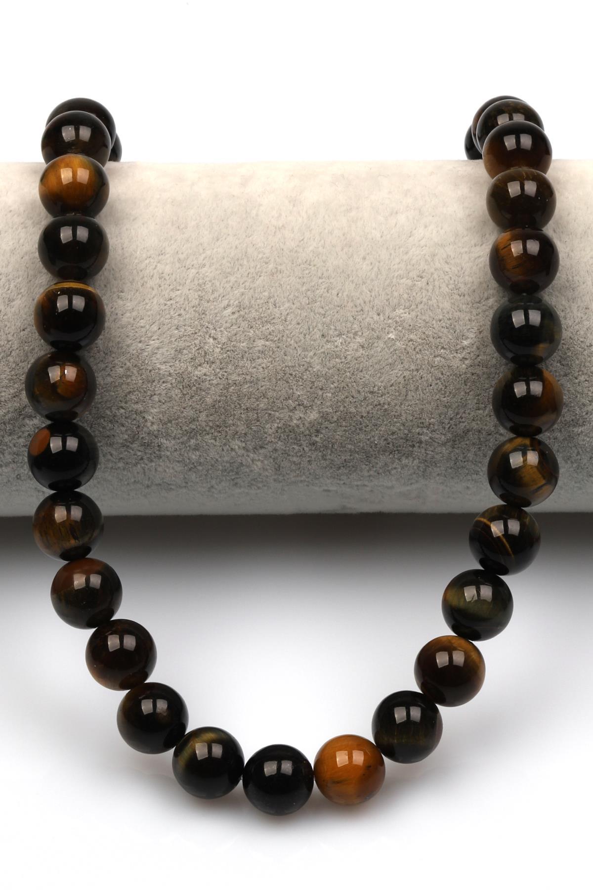 Siyah Kaplan Gözü Doğal Taş Dizi 10 mm Küre Kesim