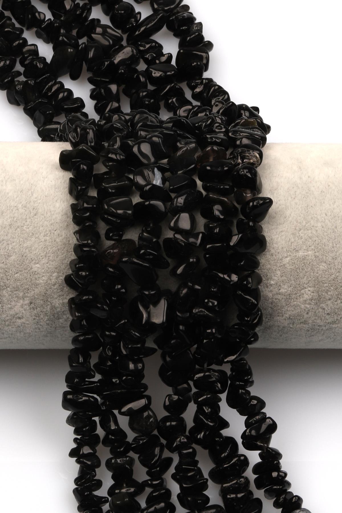 Siyah Obsidyen Doğal Taş Kırıktaş Dizi