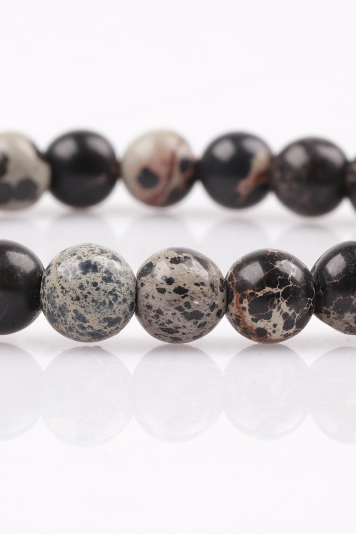 Siyah Varisit Doğal Taş Bileklik 6 mm Küre Kesim