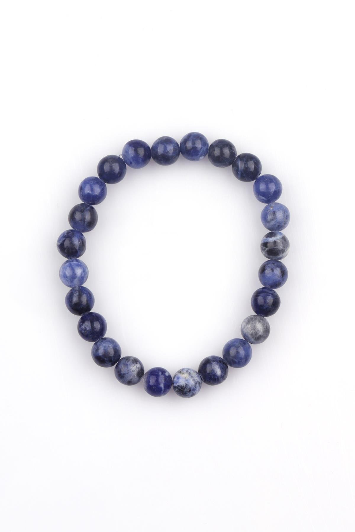 Sodalit Doğal Taş 8 mm Küre Kesim Bileklik