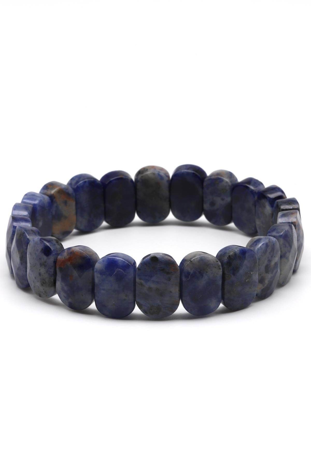 Sodalit Doğal Taş Bileklik 10 x 14 mm Özel Kesim