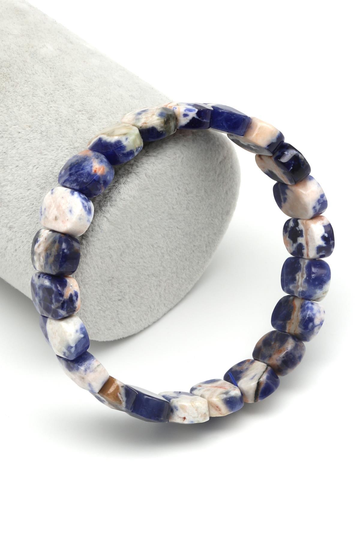Sodalit Doğal Taş Bileklik 10 x 14 mm Özel Kesim