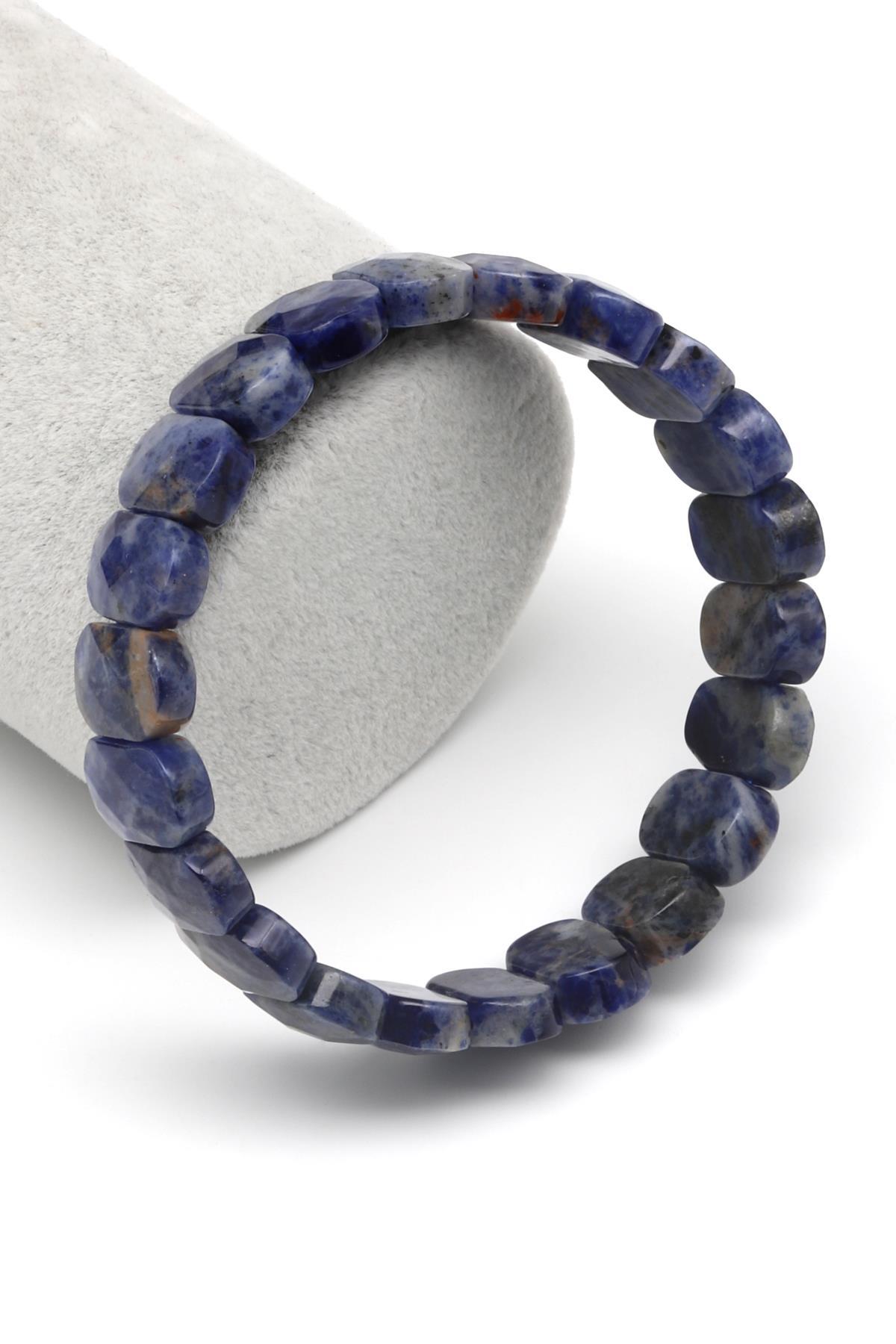 Sodalit Doğal Taş Bileklik 10 x 14 mm Özel Kesim