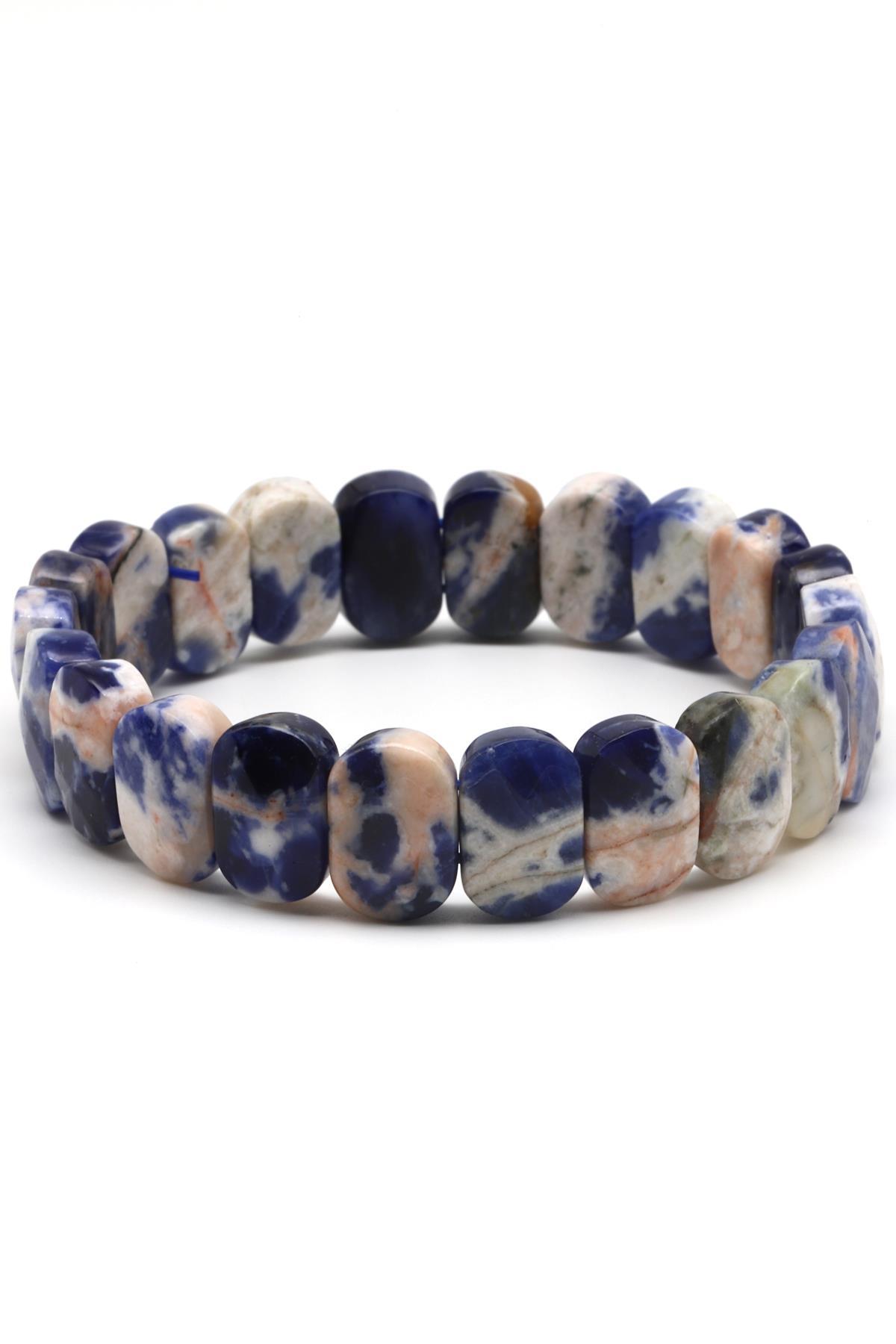 Sodalit Doğal Taş Bileklik 10 x 14 mm Özel Kesim