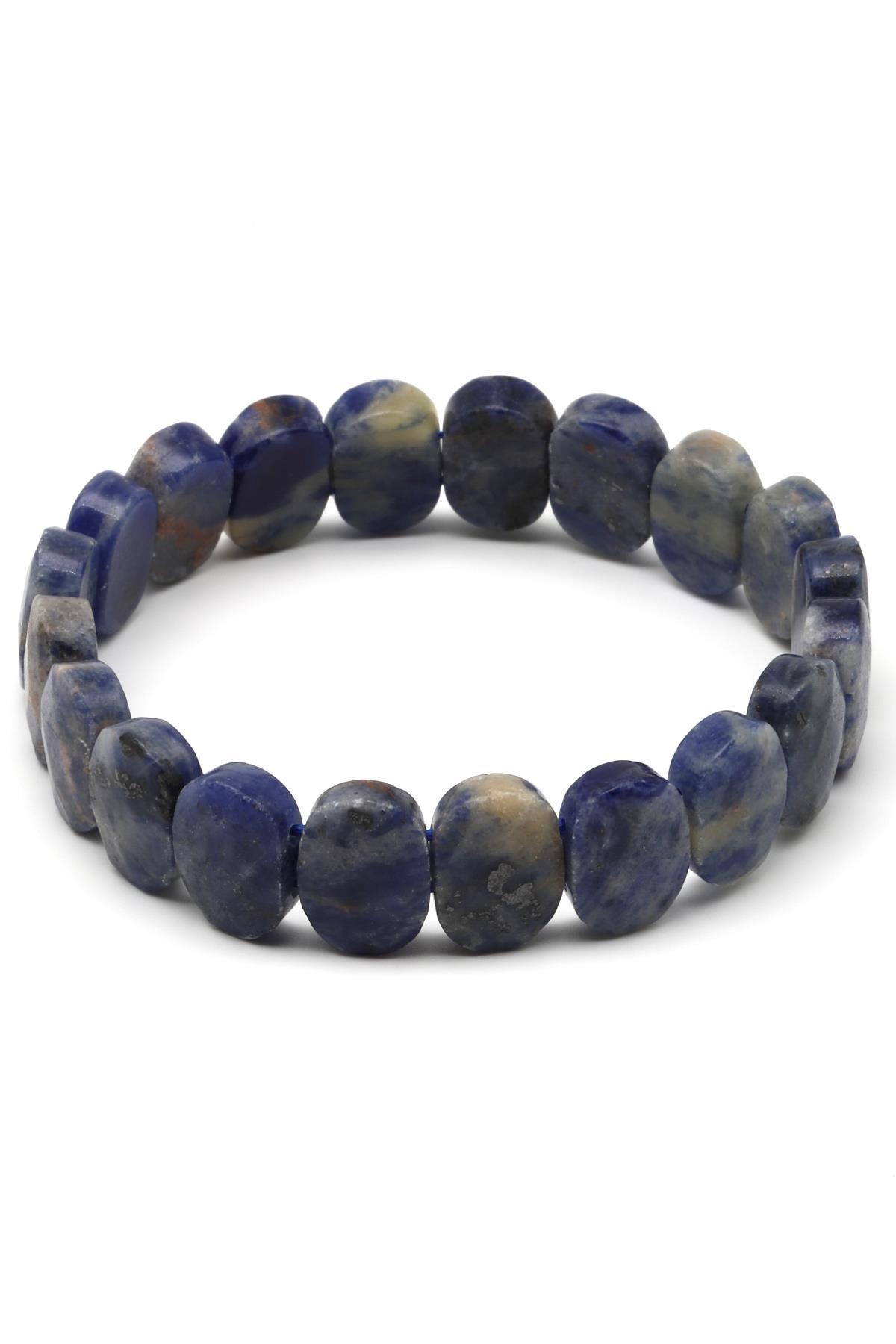 Sodalit Doğal Taş Bileklik 10 x 14 mm Özel Kesim