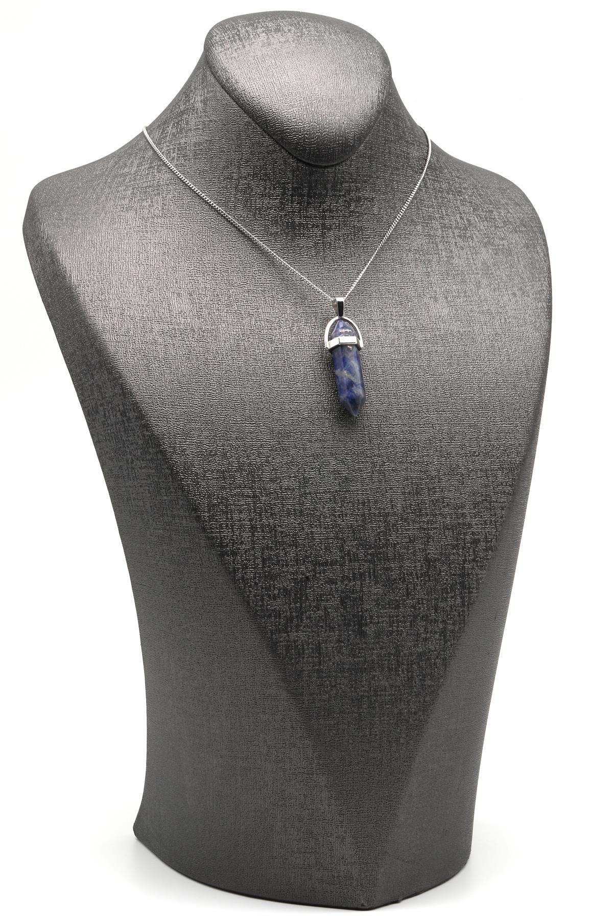 Sodalit Doğal Taş Çivi Model Kolye