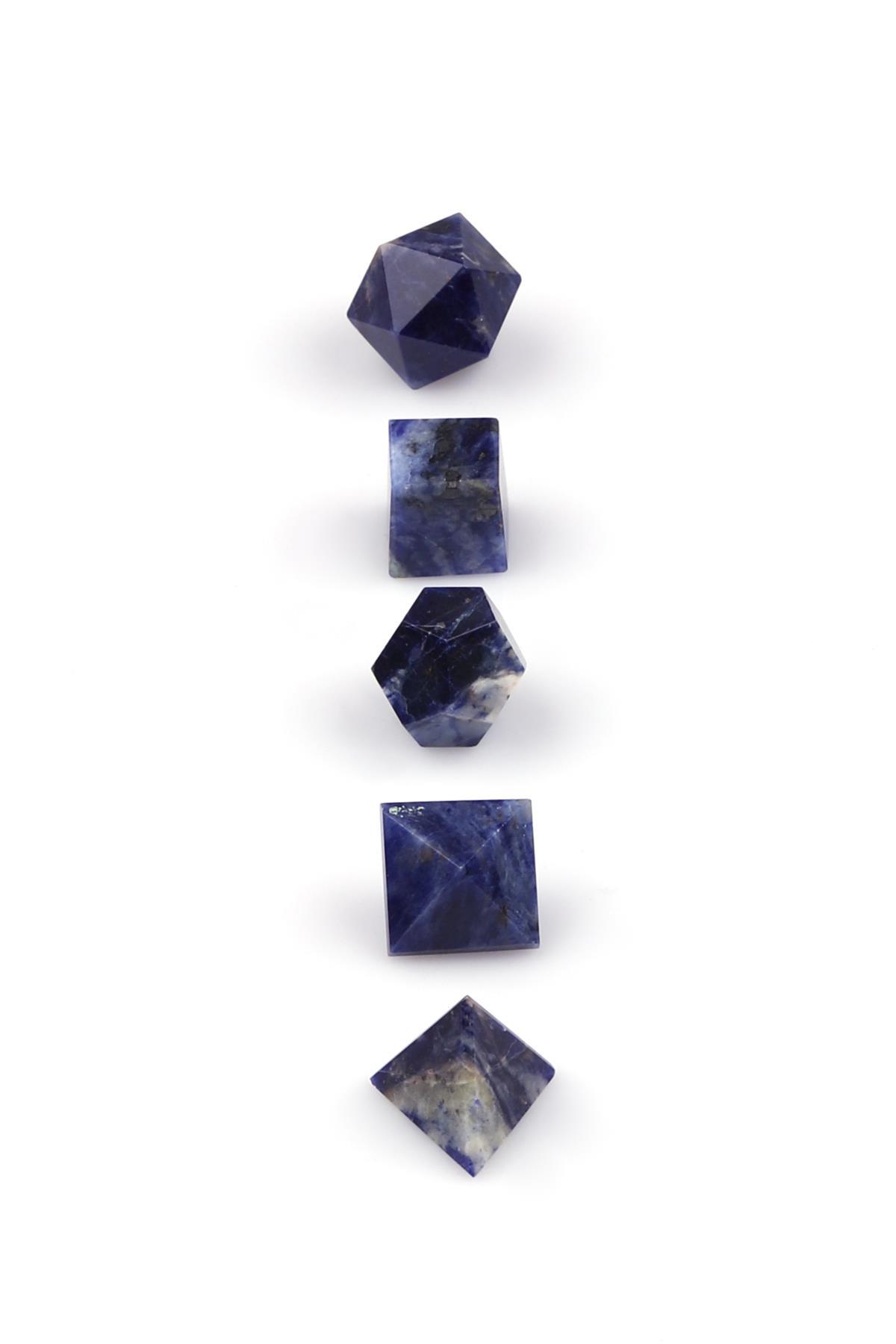 Sodalit Doğal Taş Platonik Set