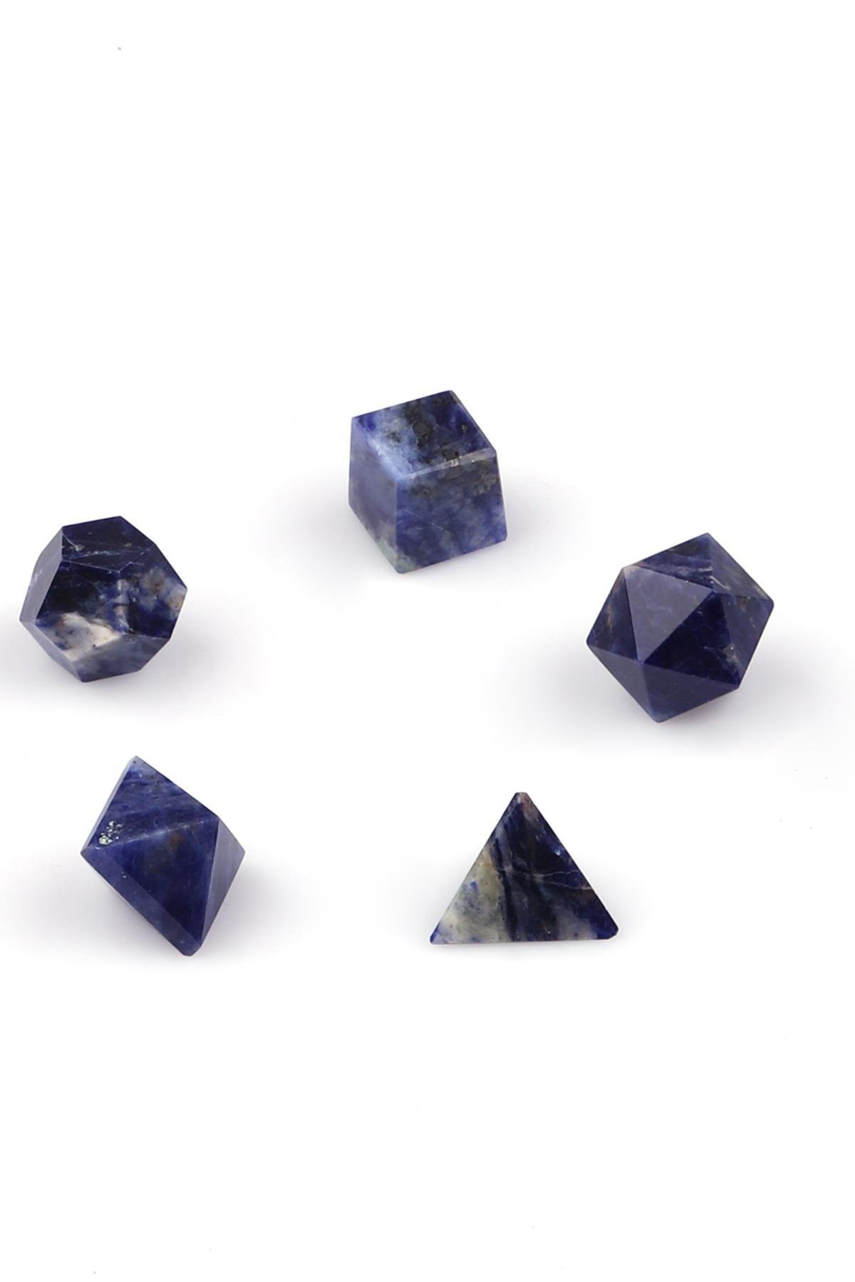 Sodalit Doğal Taş Platonik Set