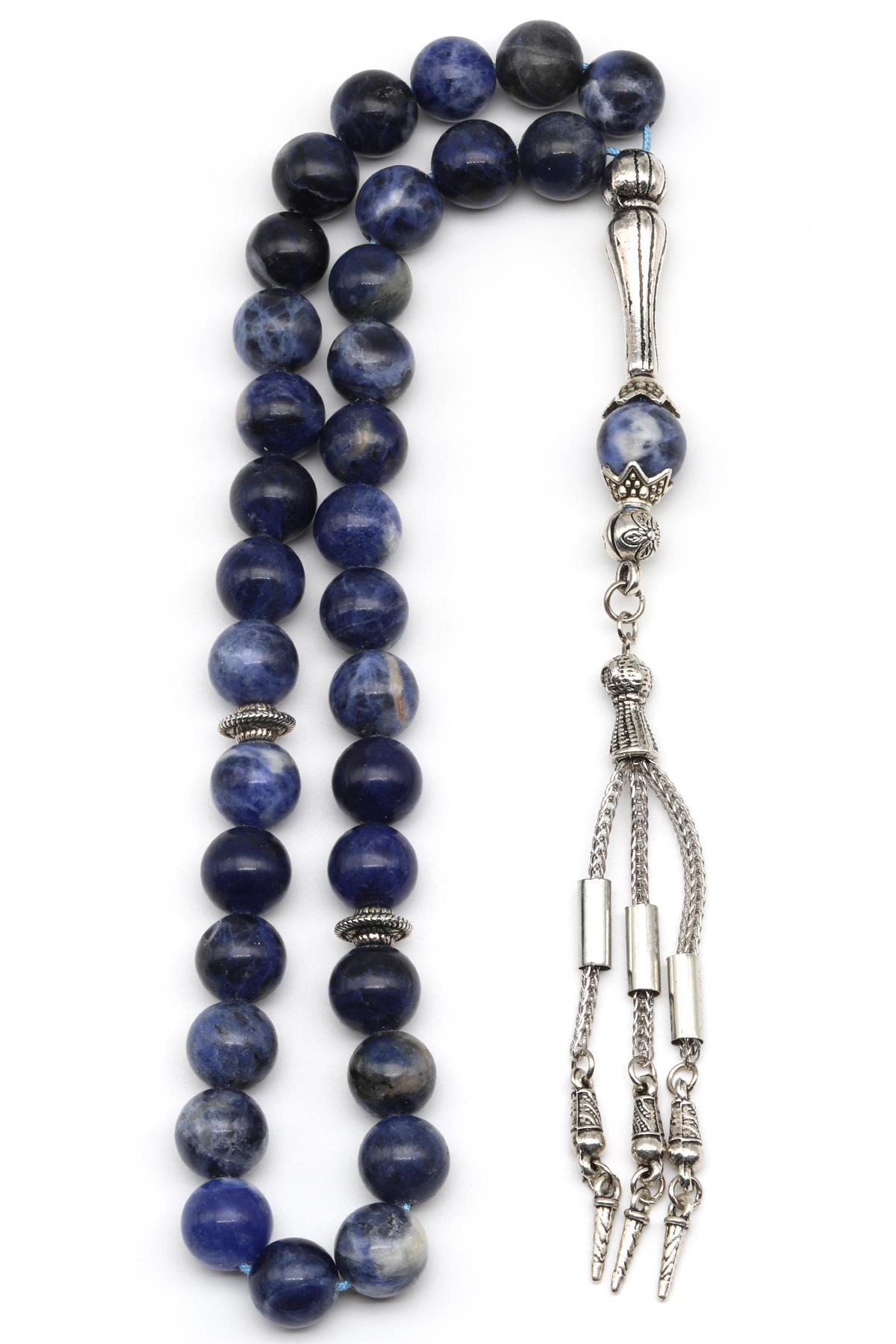 Sodalit Doğal Taş Tesbih 10 mm Küre Kesim