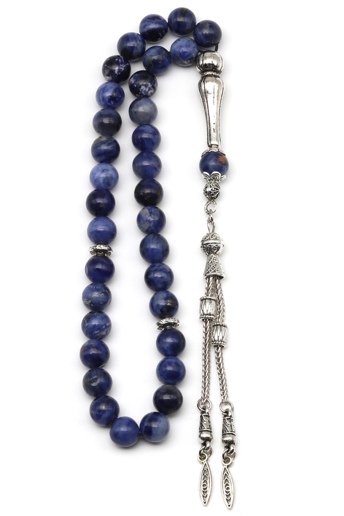 Sodalit Doğal Taş Tesbih 8 mm Küre Kesim