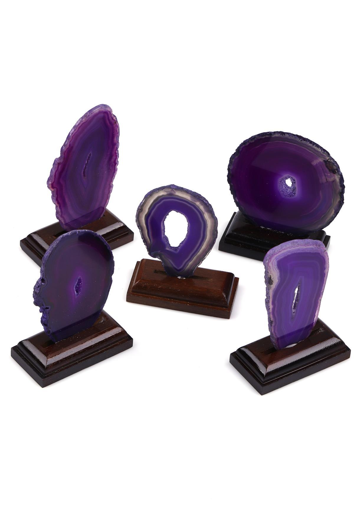 Standlı Akik Doğal Taş Plaka