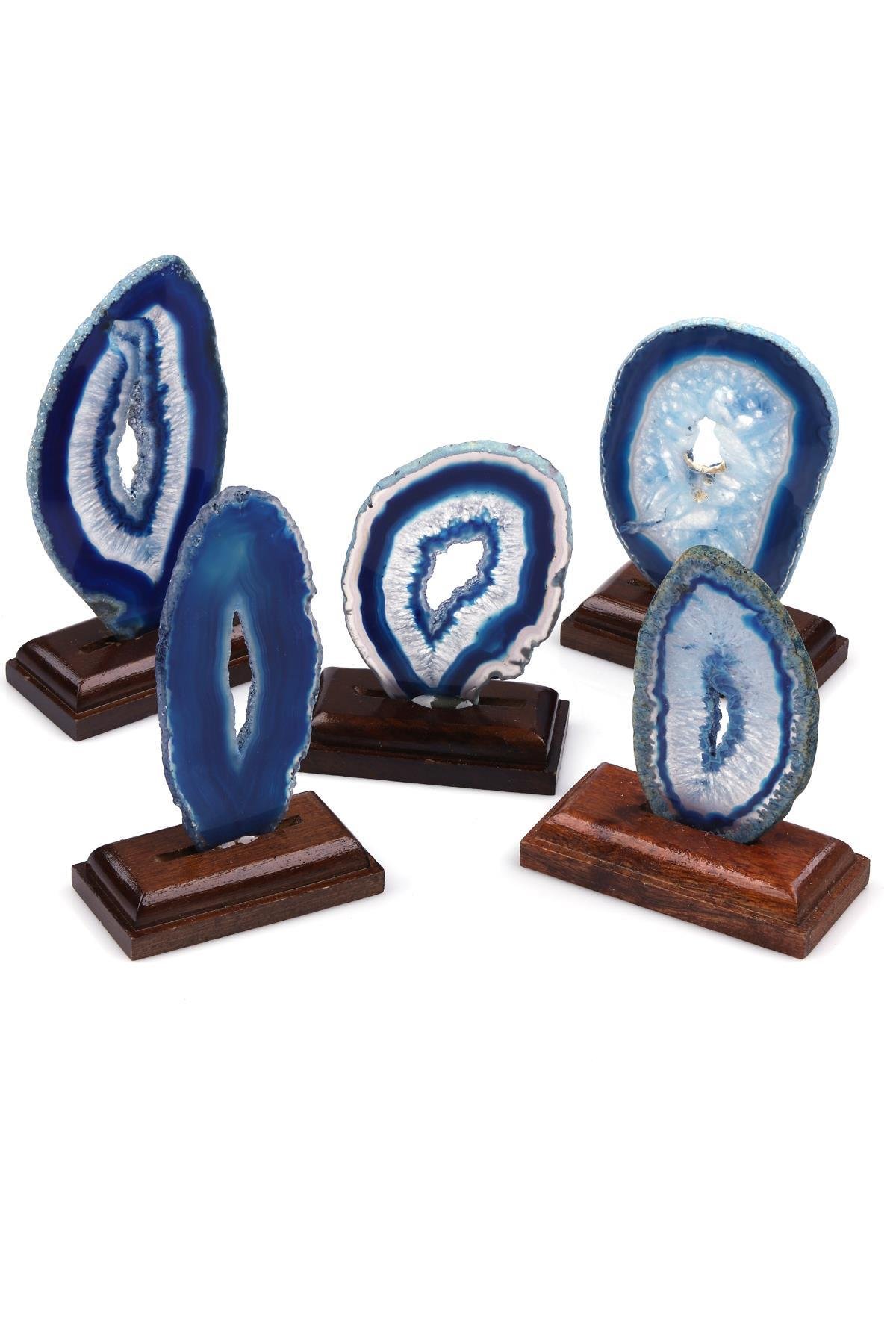 Standlı Akik Doğal Taş Plaka