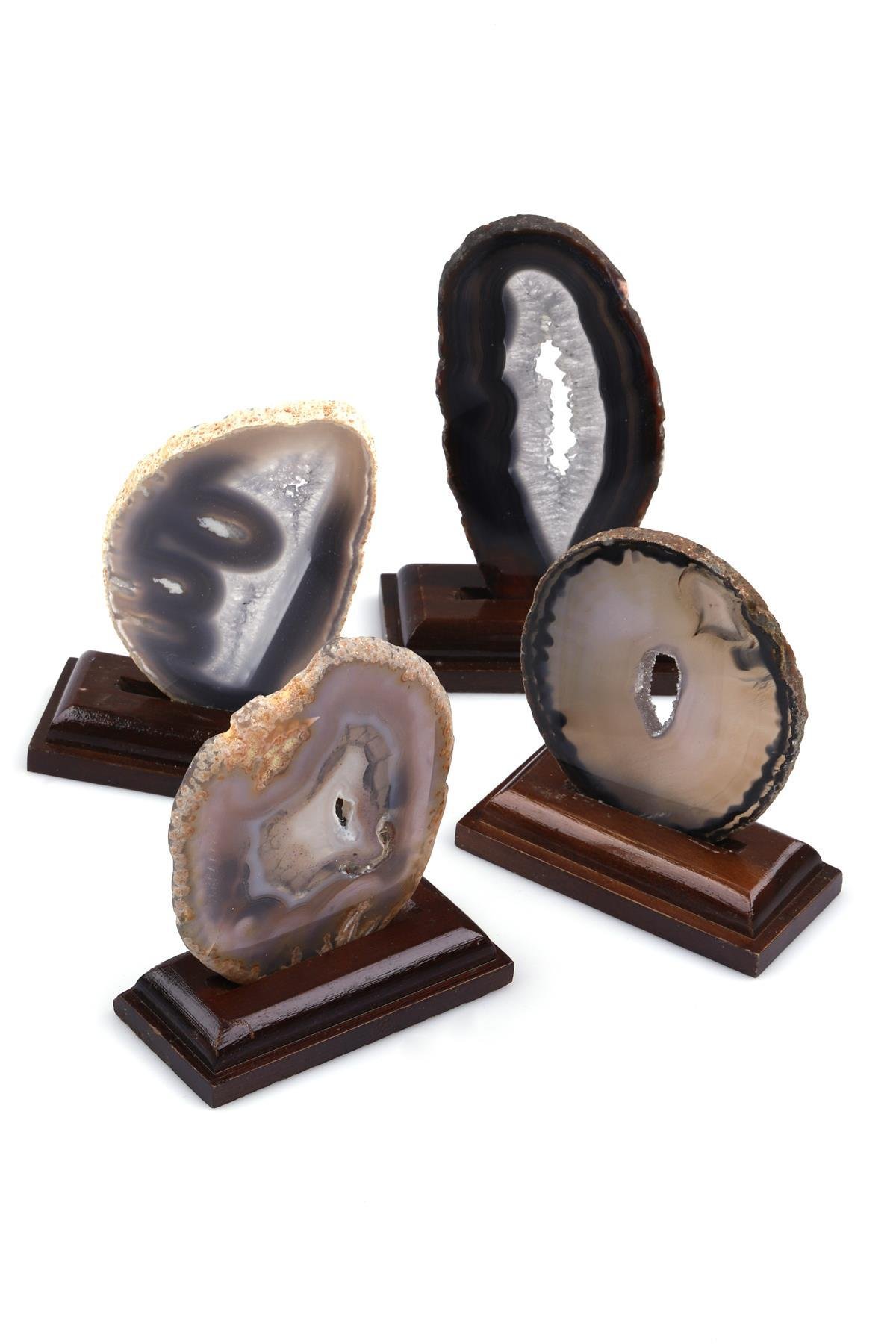 Standlı Akik Doğal Taş Plaka