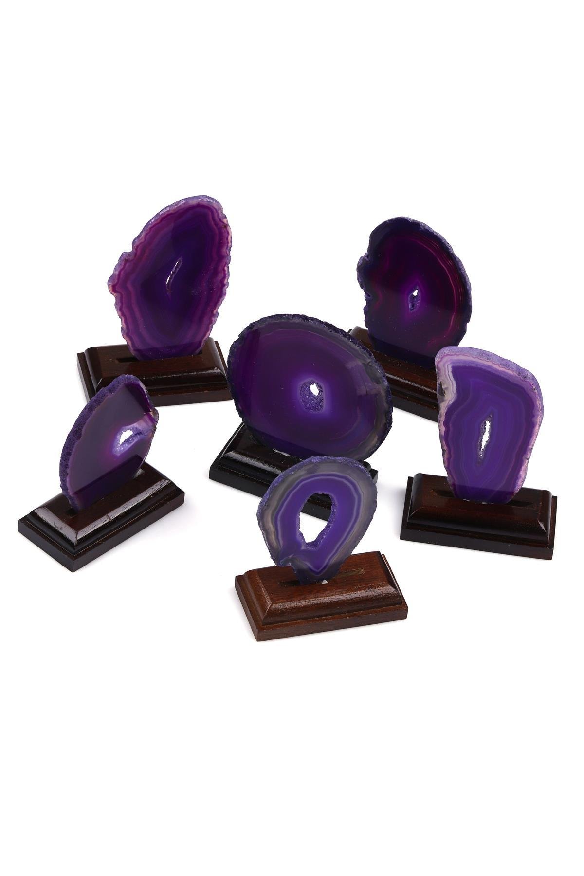 Standlı Akik Doğal Taş Plaka