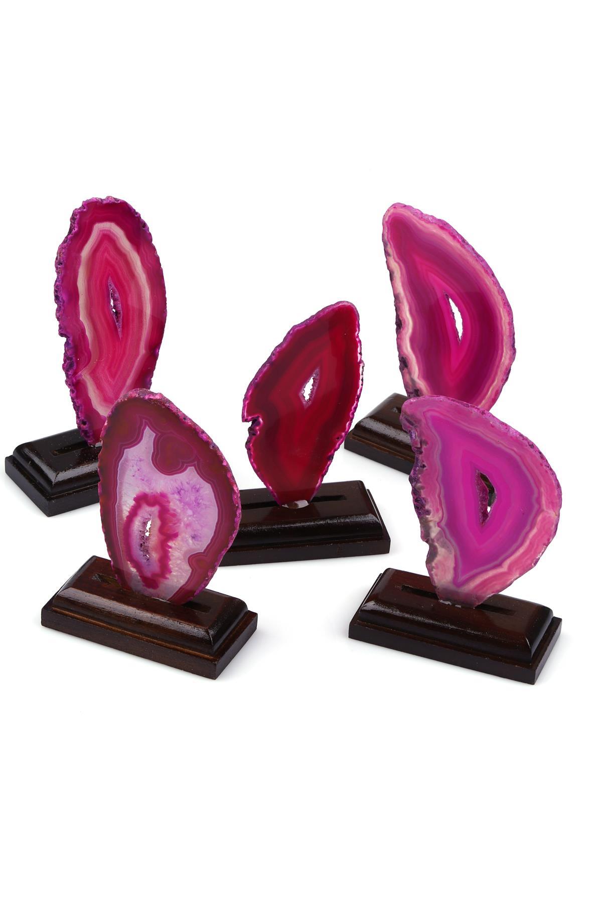 Standlı Akik Doğal Taş Plaka