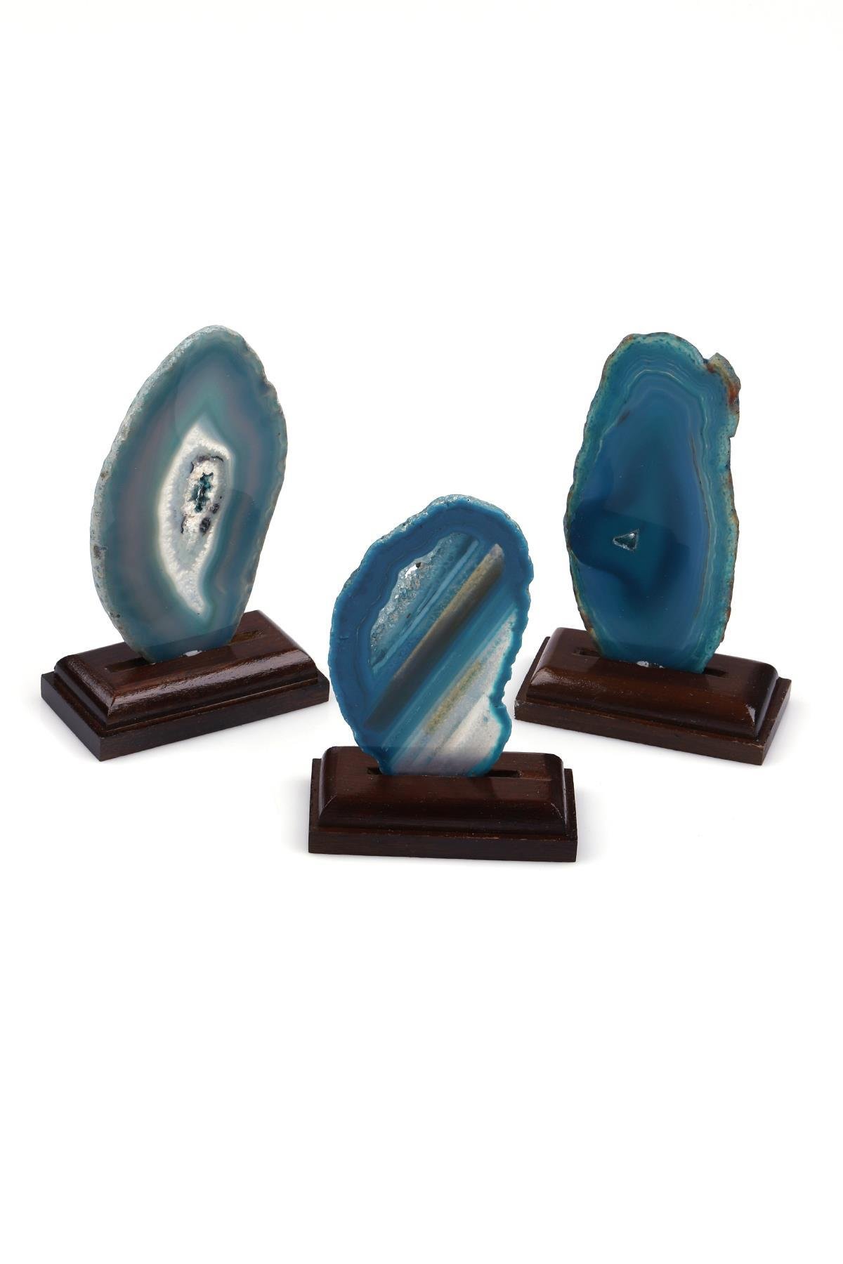 Standlı Akik Doğal Taş Plaka