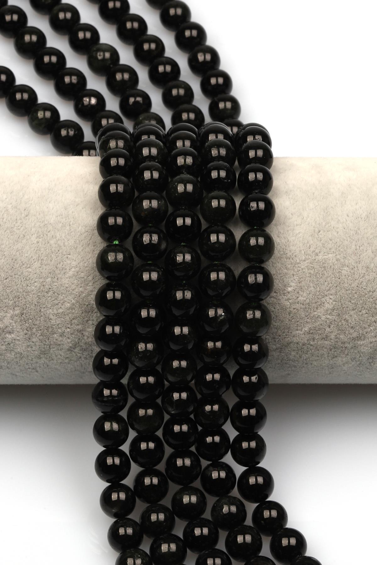 Star Diopsit Doğal Taş Dizi 8 mm Küre Kesim