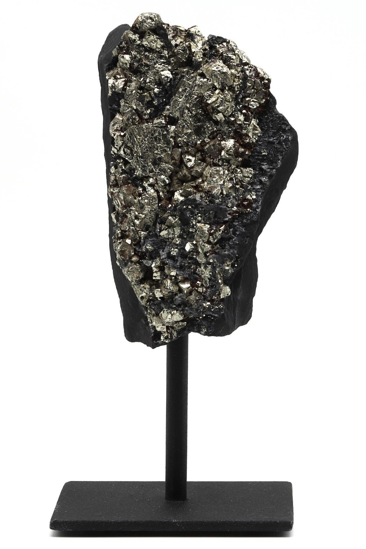 Şungit-Pirit Doğal Taş Standlı Ham Parça