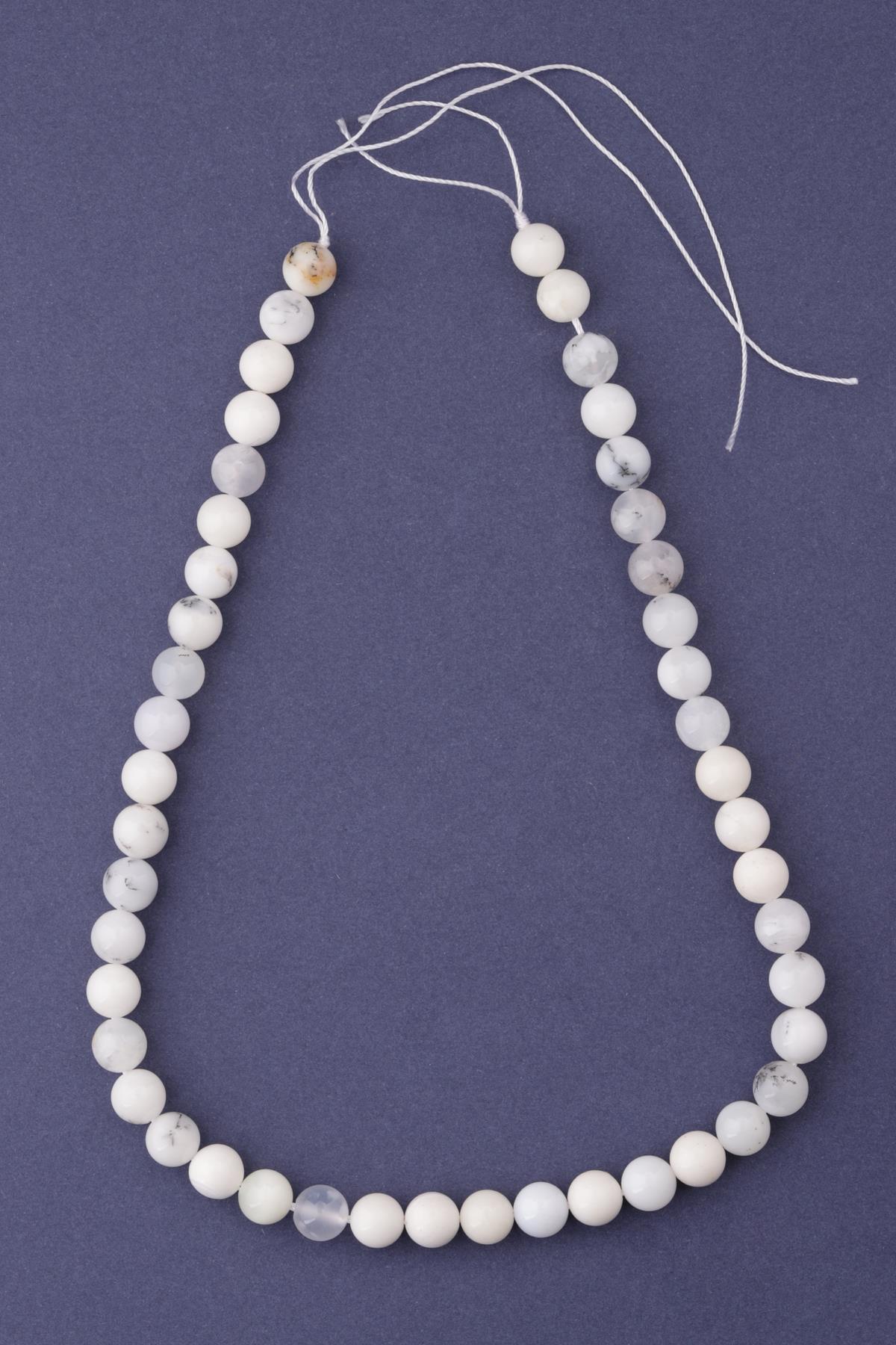 Süt Opal Doğal Taş Dizi 8 mm Küre Kesim