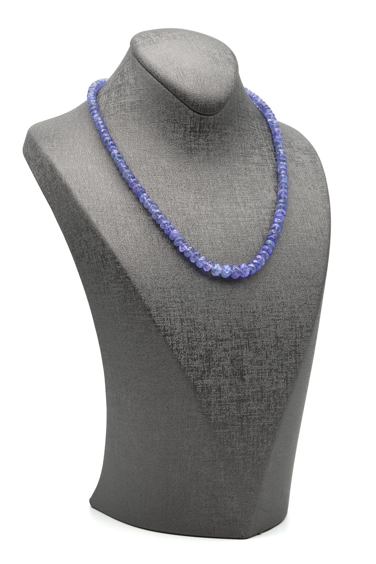 Tanzanit ( A Kalite ) Doğal Taş 925 Ayar Gümüş Kolye