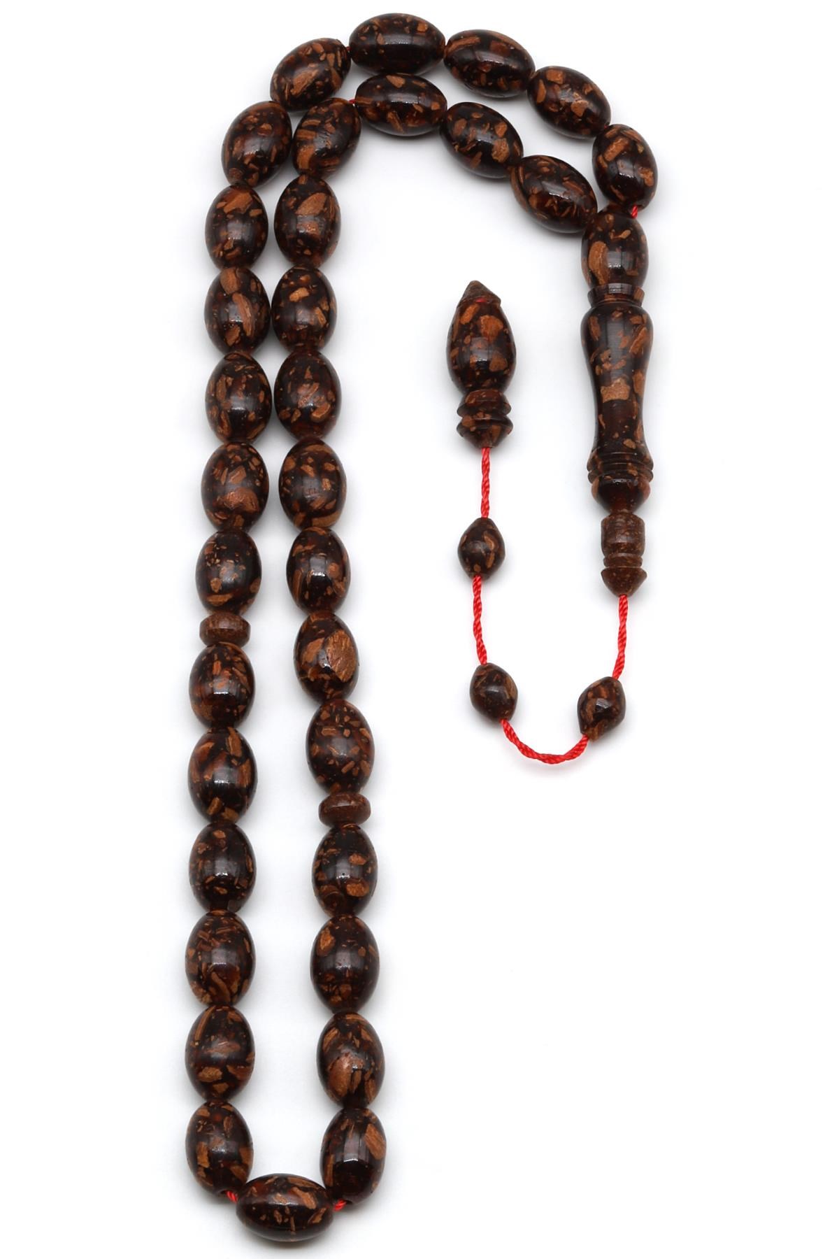 Tarçın Ağacı Kabuğu Tesbih 8 x 12 mm Beyzi Kesim - 23 Gr.
