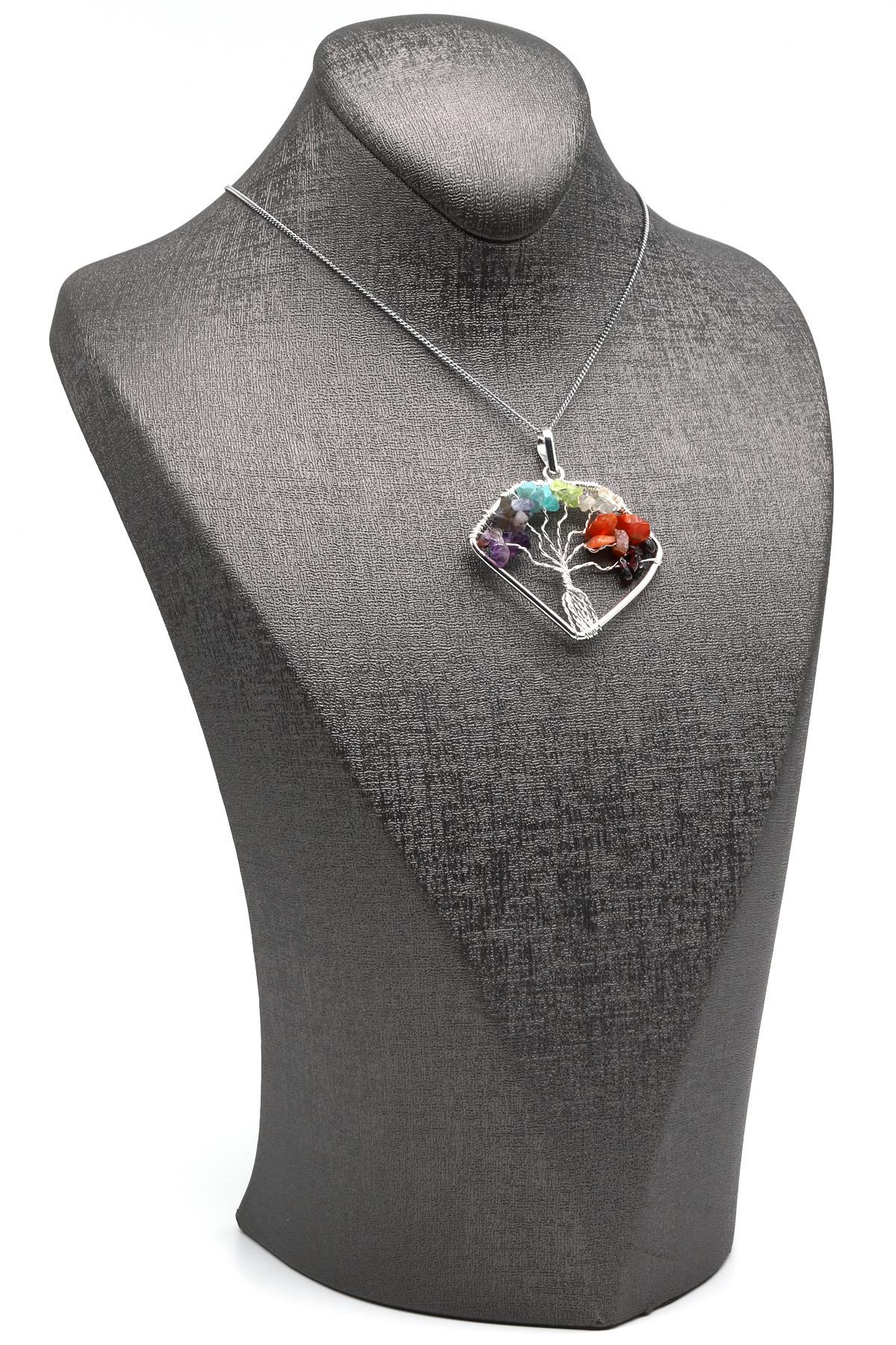 Tel Sarmalı Çakra Doğal Taş Kolye