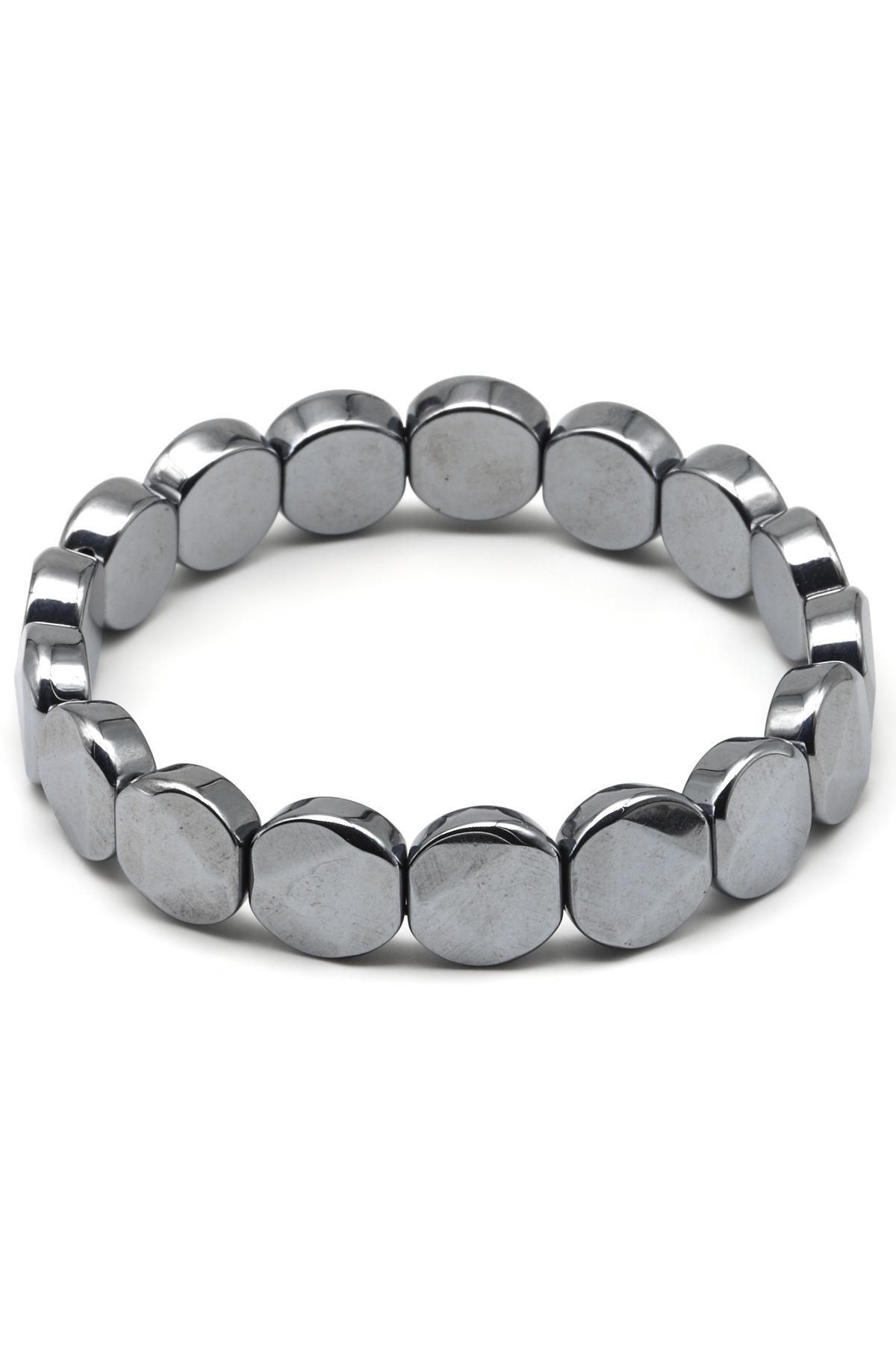 Terahertz Doğal Taş Bileklik 12 x 12 mm Özel Kesim