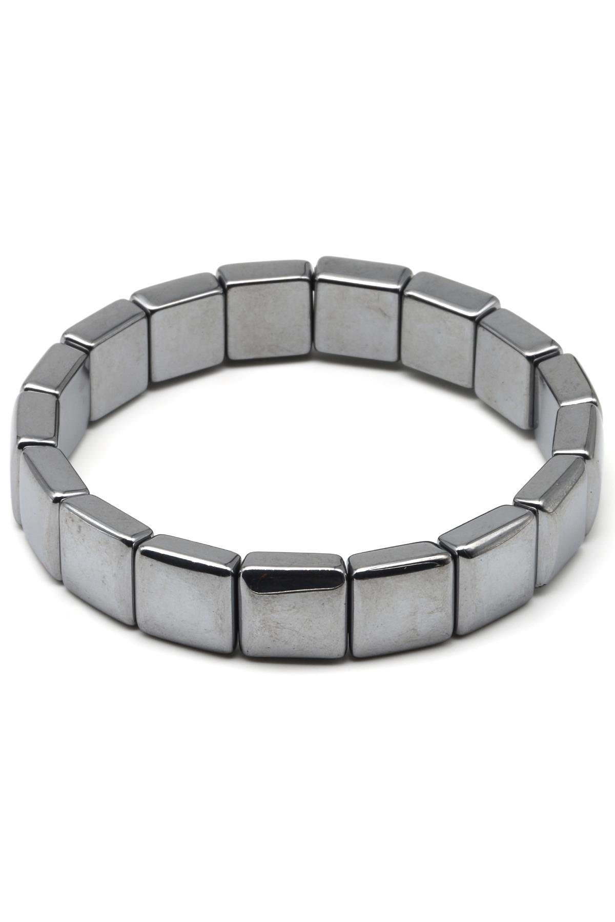 Terahertz Doğal Taş Bileklik 12 x 12 mm Özel Kesim