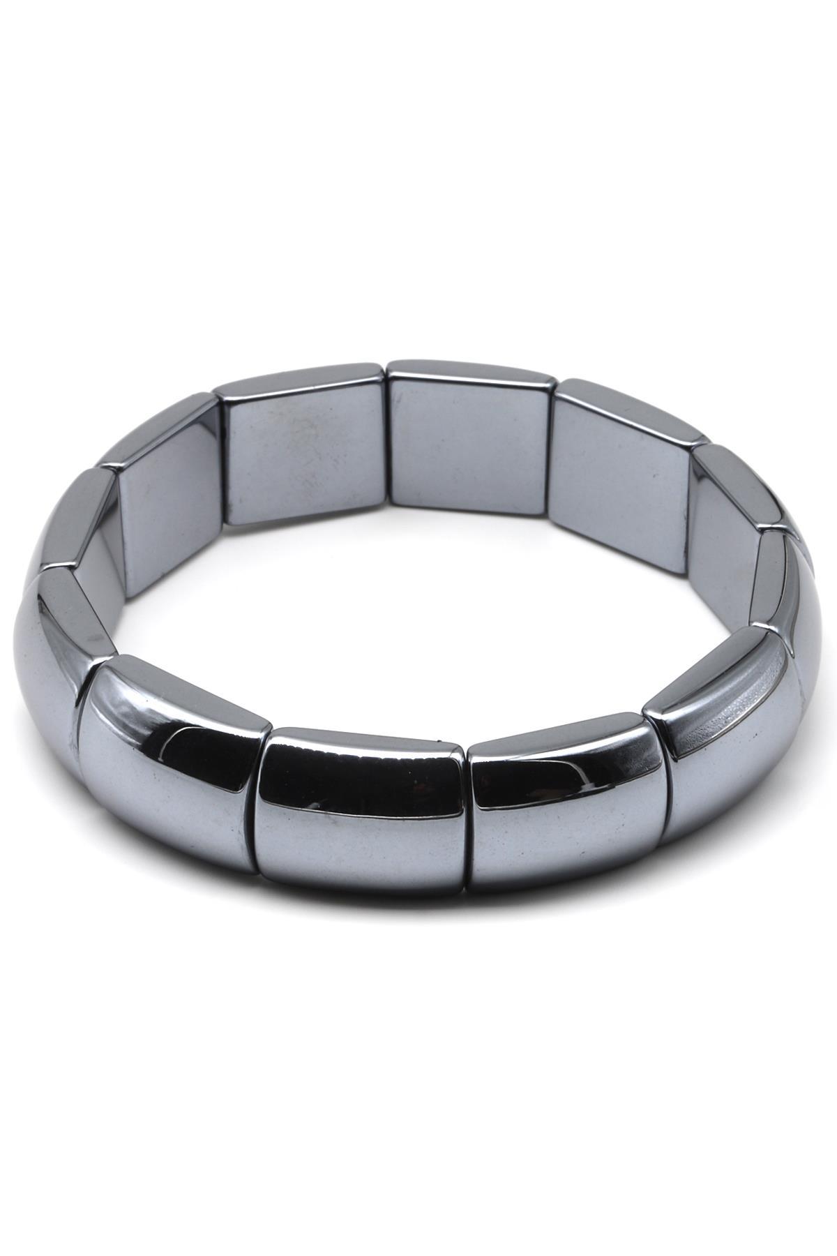 Terahertz Doğal Taş Bileklik 14 x 17 mm Özel Kesim