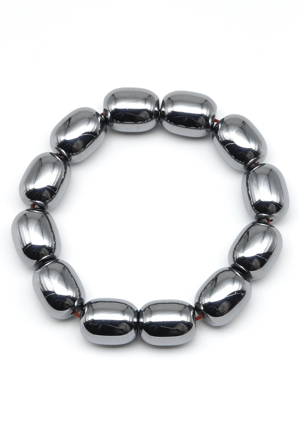 Terahertz Doğal Taş Bileklik 14 x 17 mm Özel Kesim