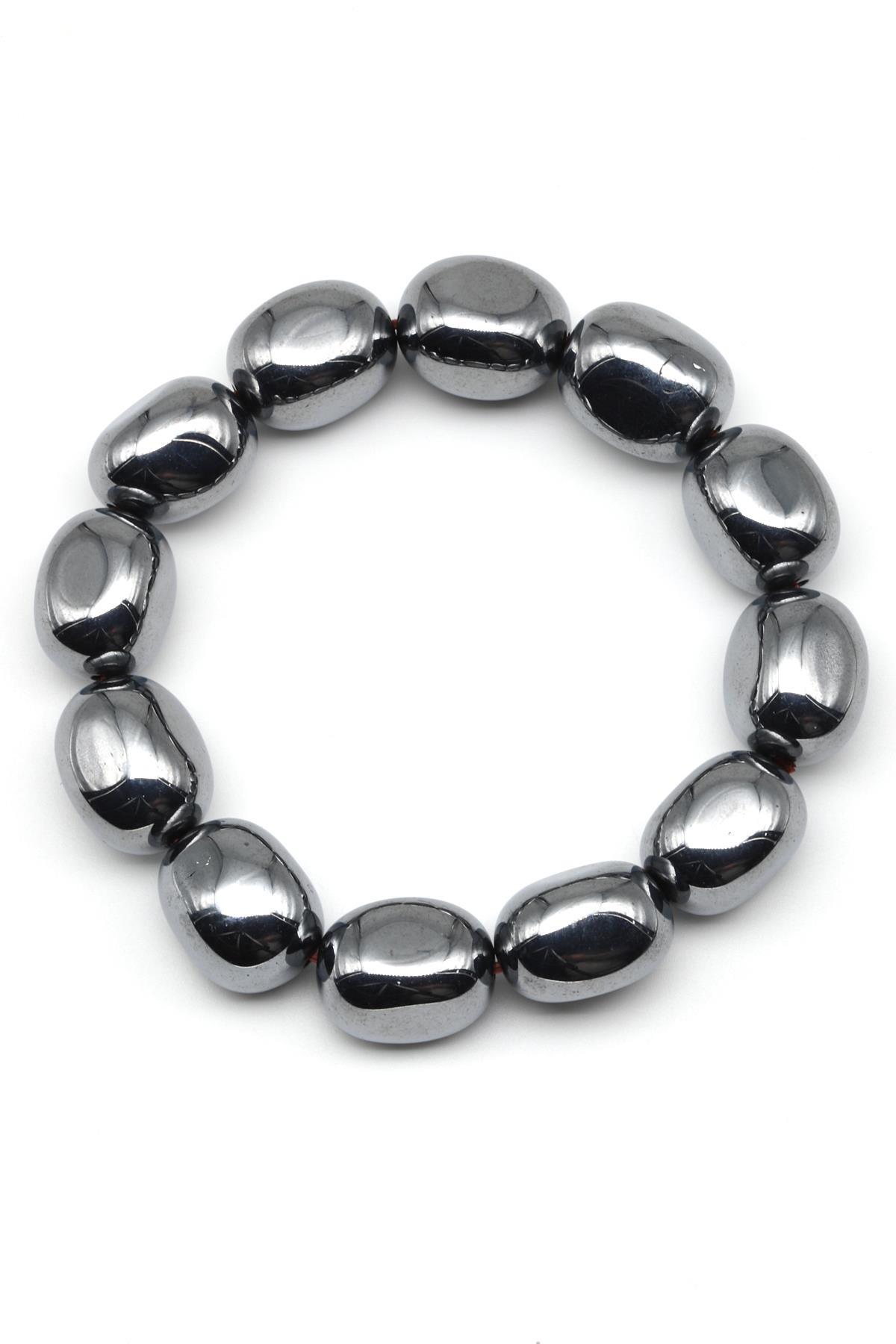 Terahertz Doğal Taş Bileklik 14 x 17 mm Özel Kesim