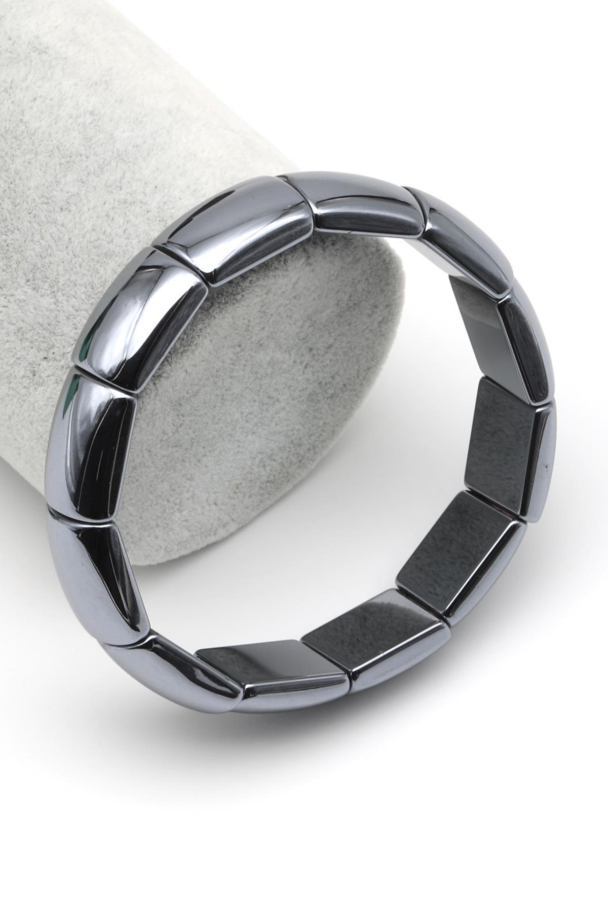 Terahertz Doğal Taş Bileklik 14 x 17 mm Özel Kesim