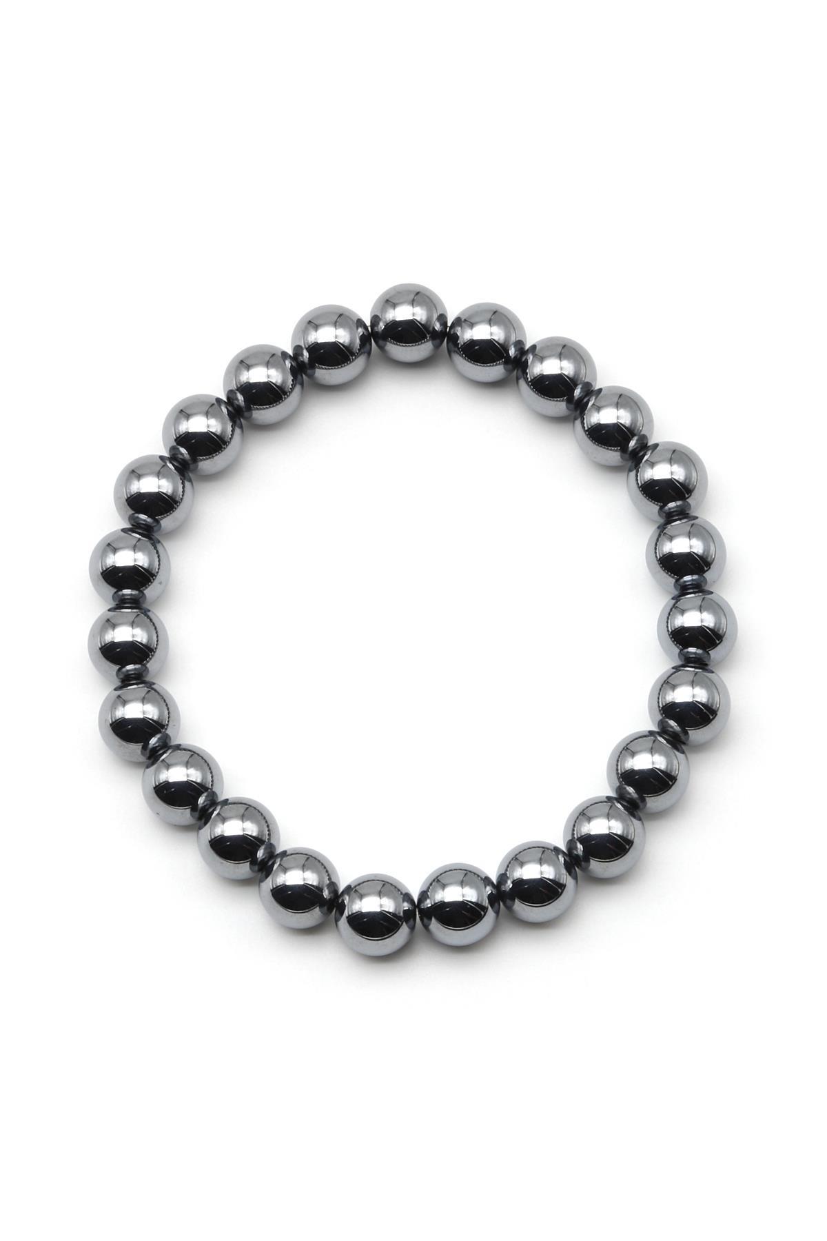 Terahertz Doğal Taş Bileklik 8 mm Küre Kesim