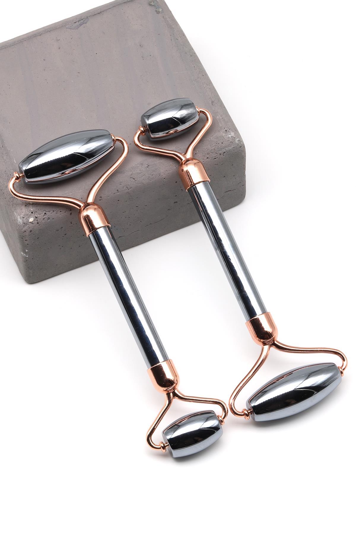 Terahertz Doğal Taş Masaj Taşı Rose Renkli - Face Roller