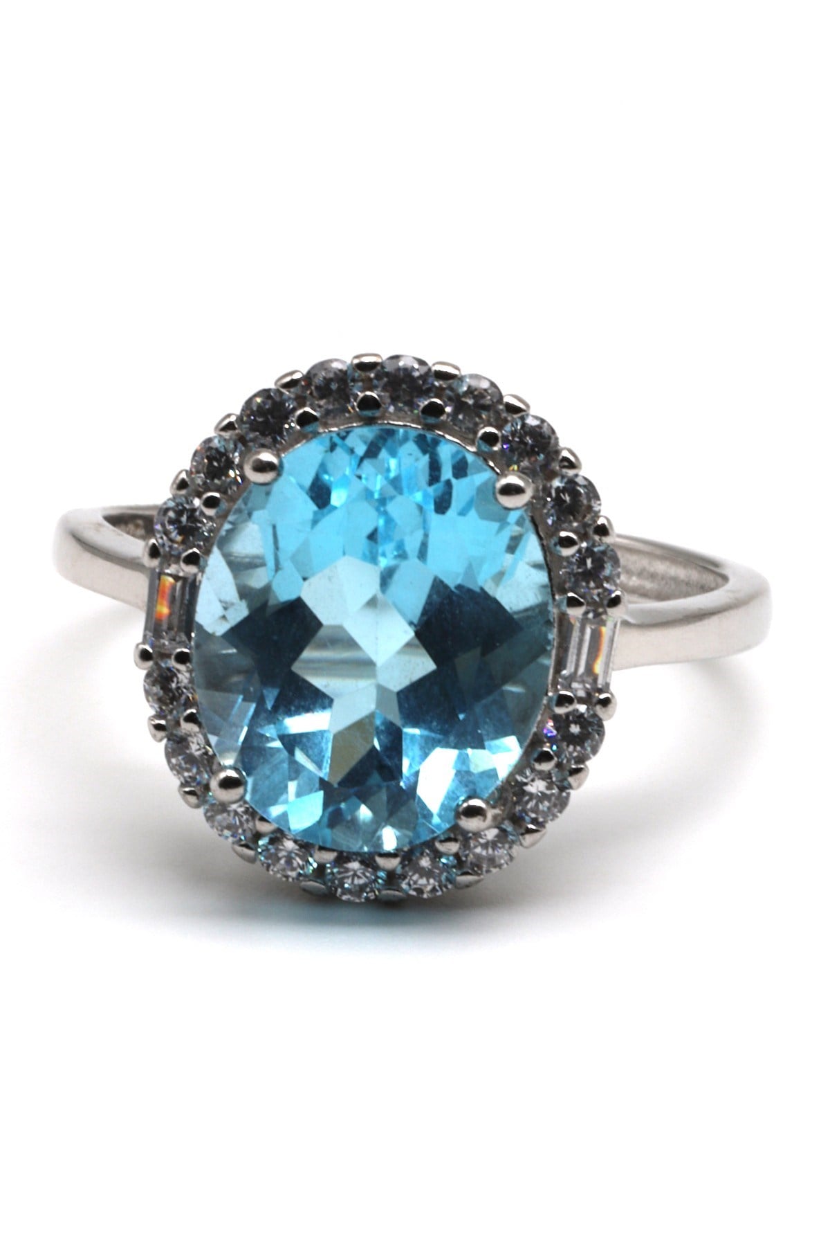 Topaz Doğal Taş 925 Ayar Gümüş Ayarlanabilir Yüzük - YZK-0289