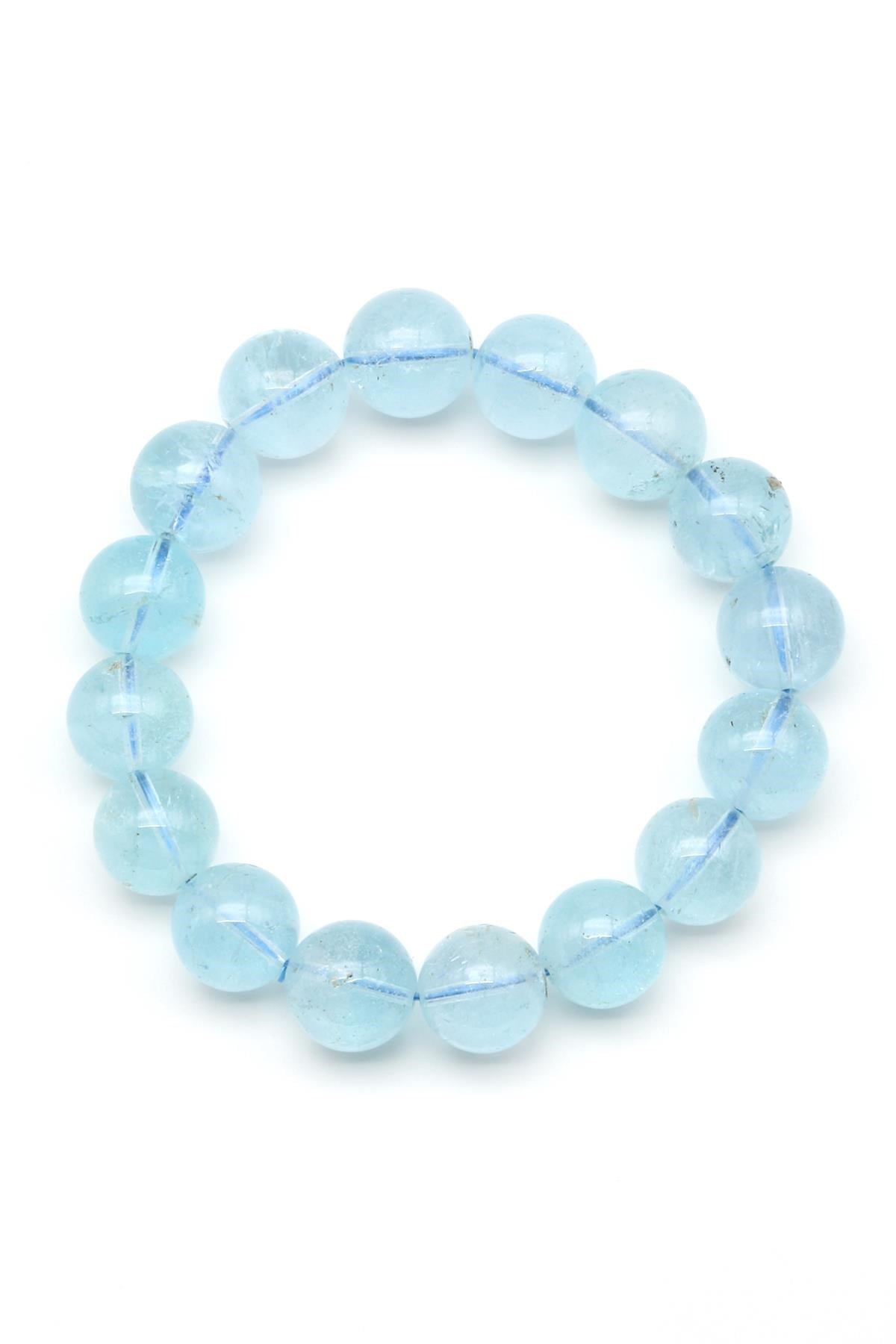 Topaz Doğal Taş Bileklik 13 mm Küre Kesim