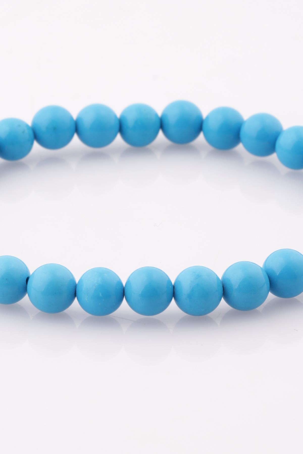 Turkuaz Doğal Taş Bileklik 6 mm Küre Kesim
