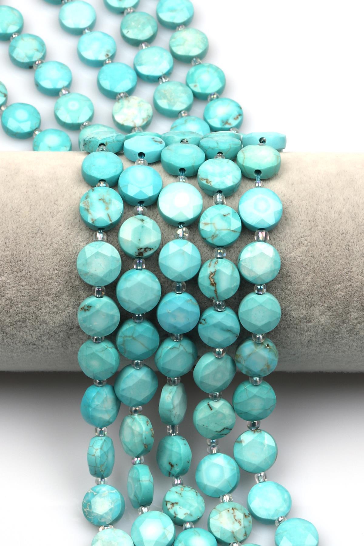 Turkuaz Doğal Taş Dizi 5 x 10 mm Yassı Kesim