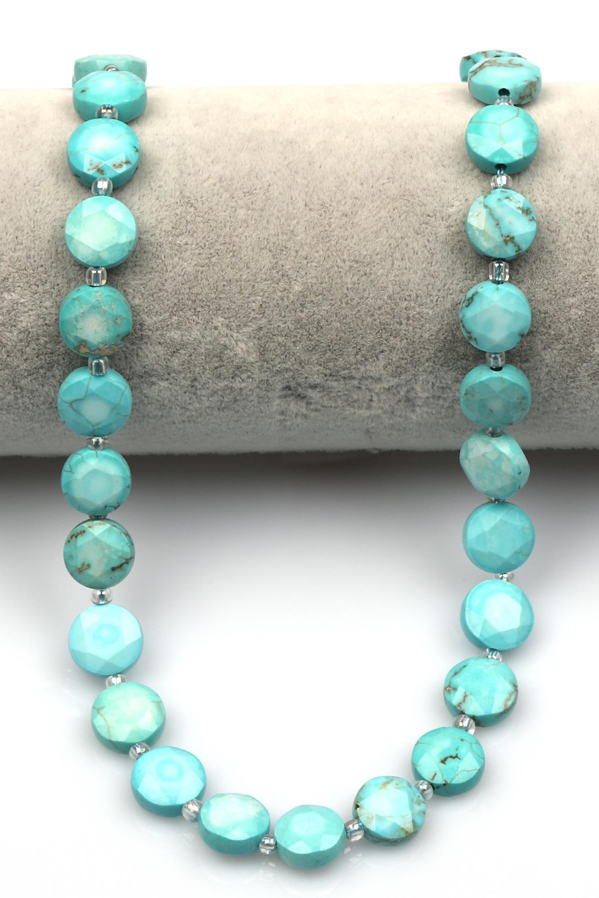 Turkuaz Doğal Taş Dizi 5 x 10 mm Yassı Kesim