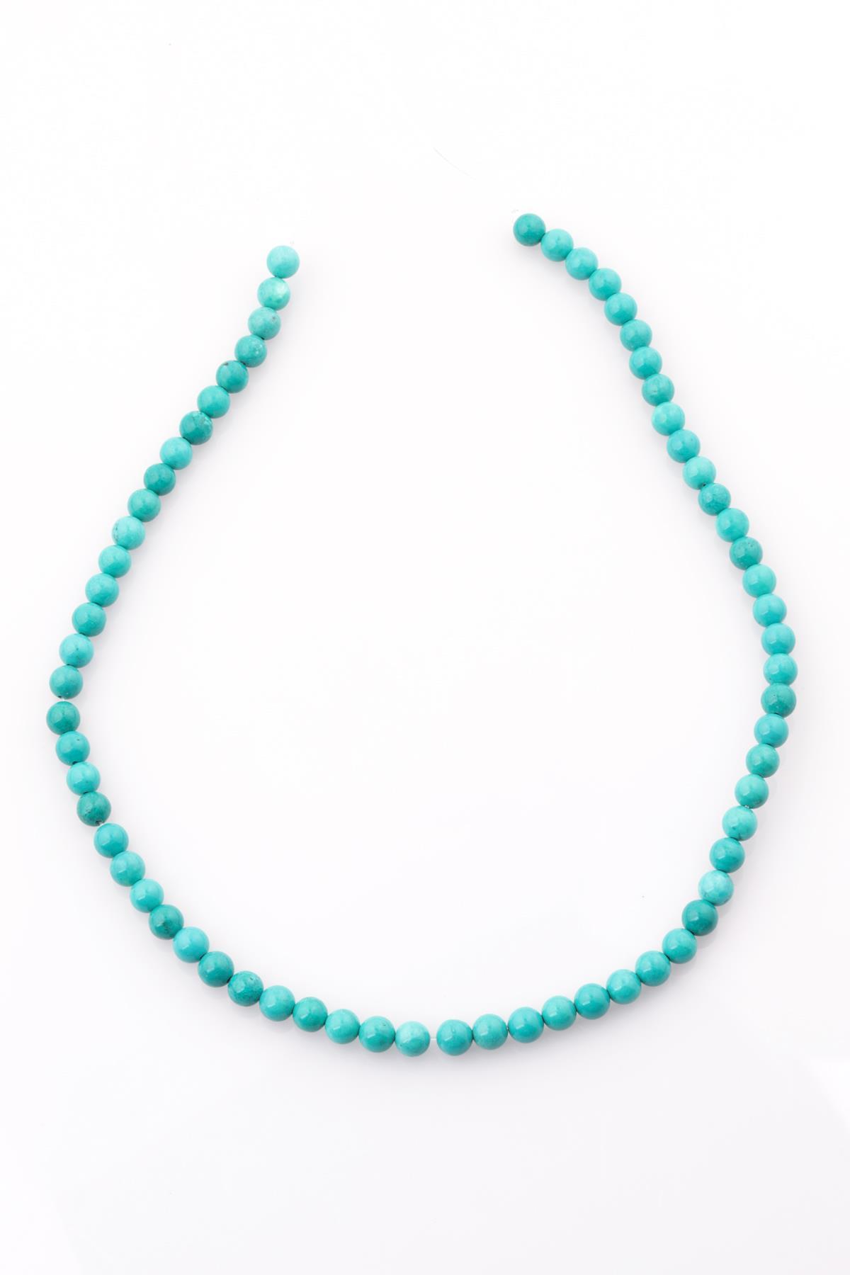 Turkuaz Doğal Taş Dizi 6 mm Küre Kesim