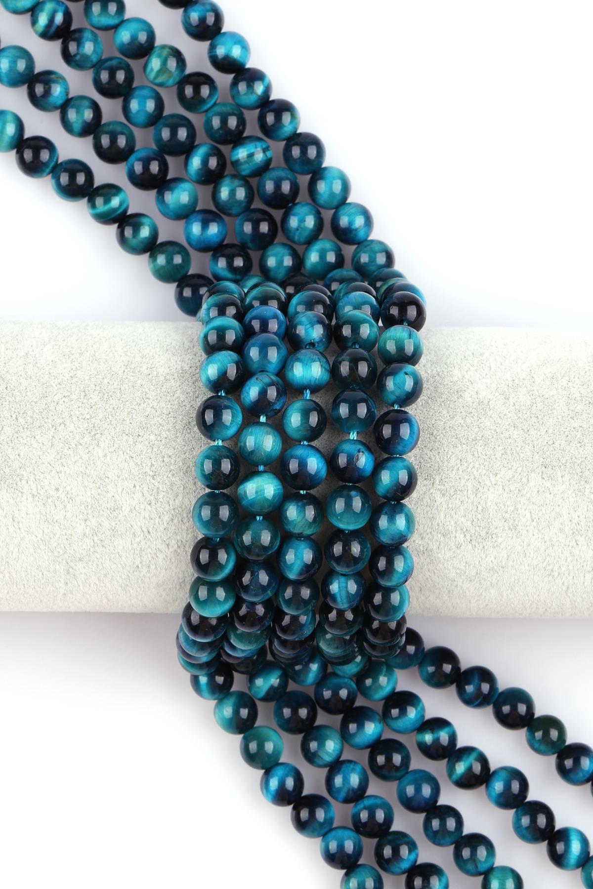 Turkuaz Kaplan Gözü Doğal Taş 8 mm Küre Kesim