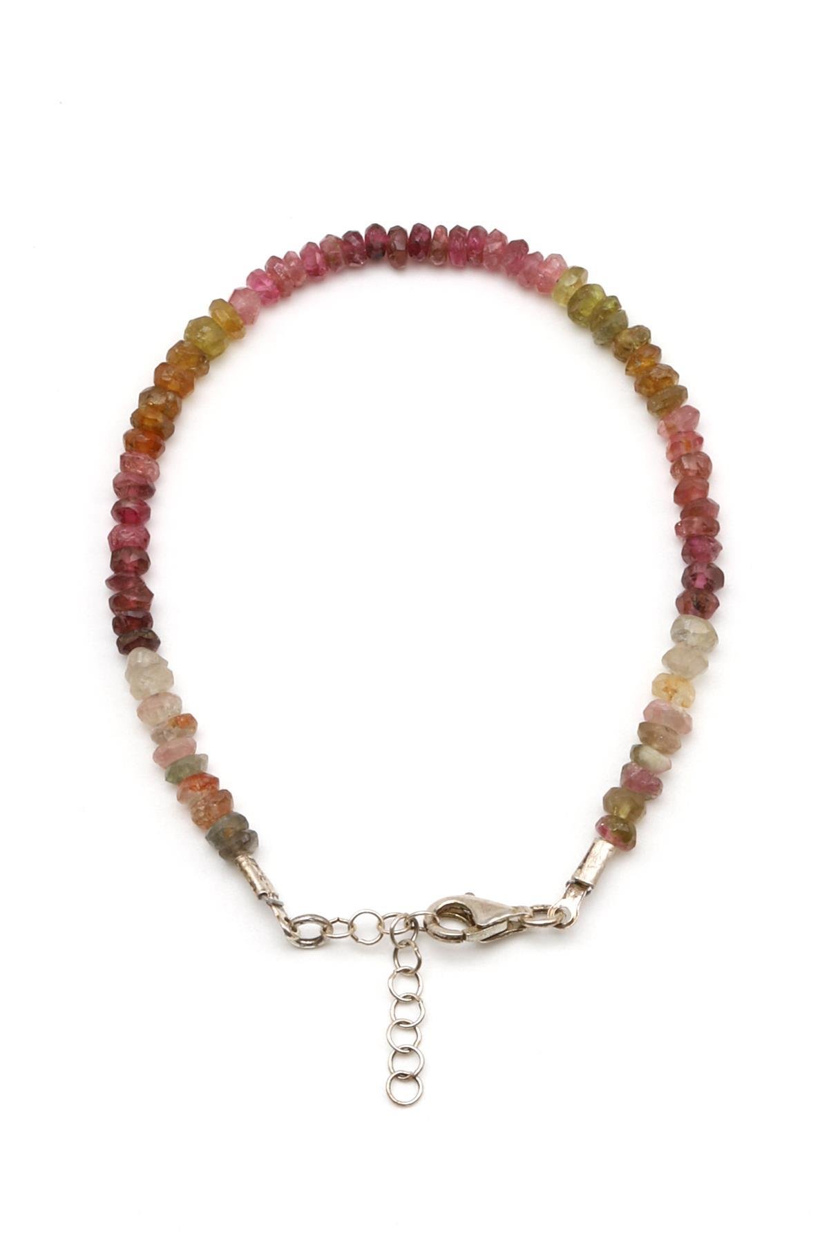 Turmalin Doğal Taş 925 Ayar Gümüş Bileklik