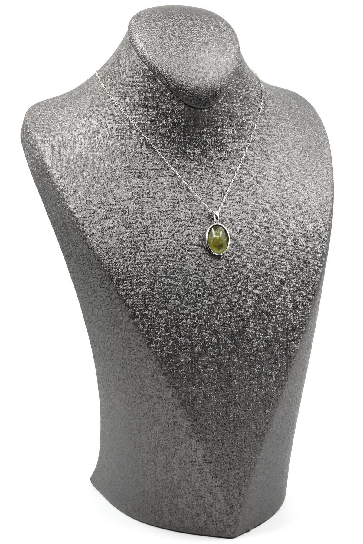 Turmalin Doğal Taş 925 Ayar Gümüş Kolye